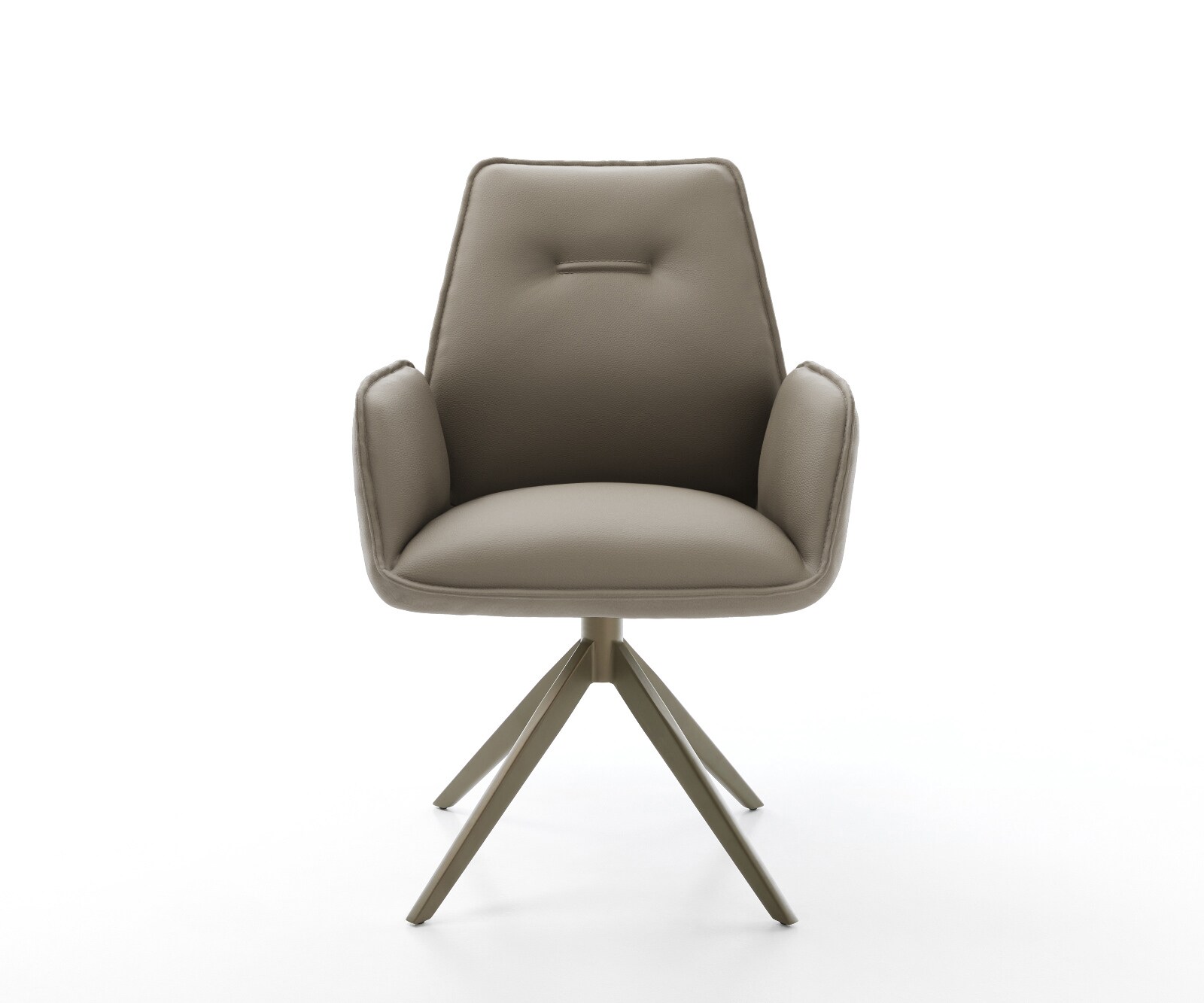 Chaise-pivotante Zoa-Flex cuir de vache couleur boue pied croisé large aspect titane pivotement sur 360° fonction bascule 2