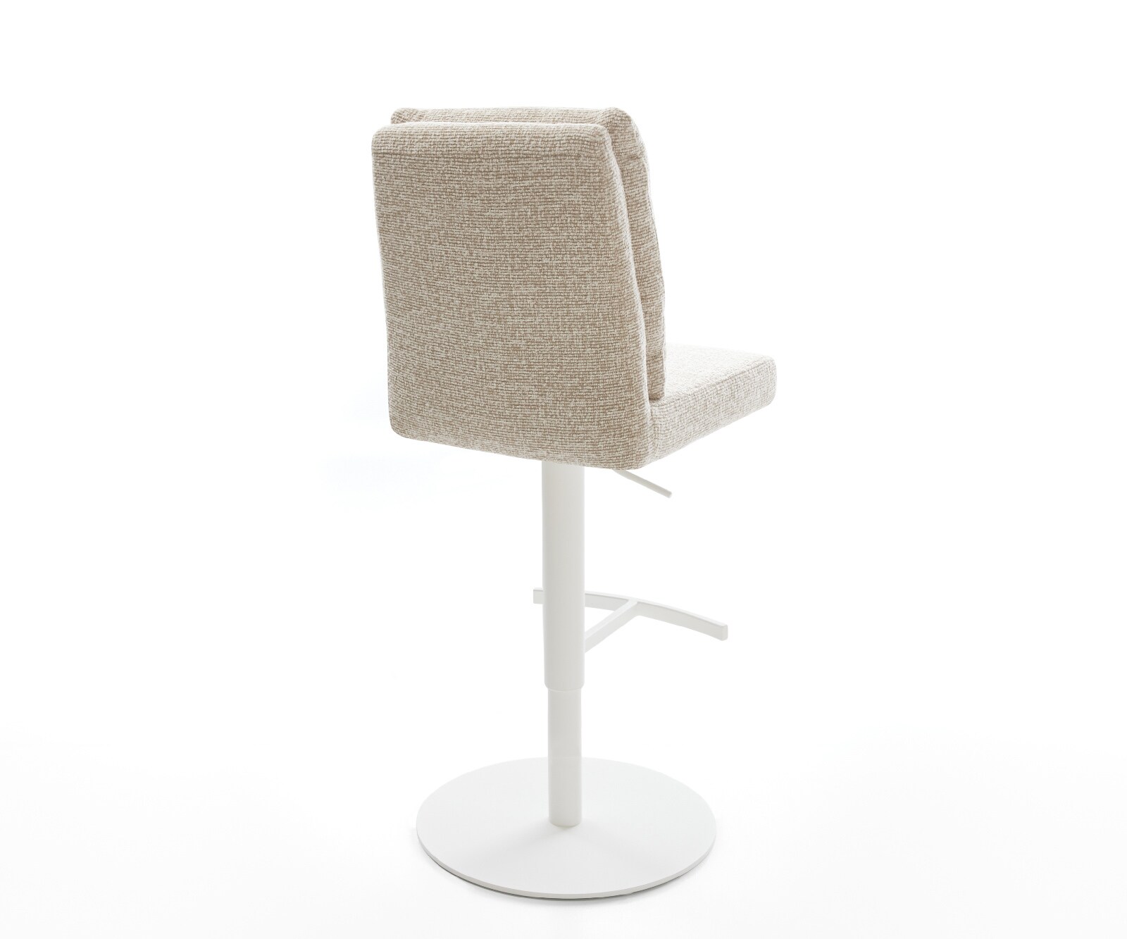 Barstuhl Pela-Flex Webstoff Soft Beige Drehfuß höhenverstellbar Metall Weiß 5