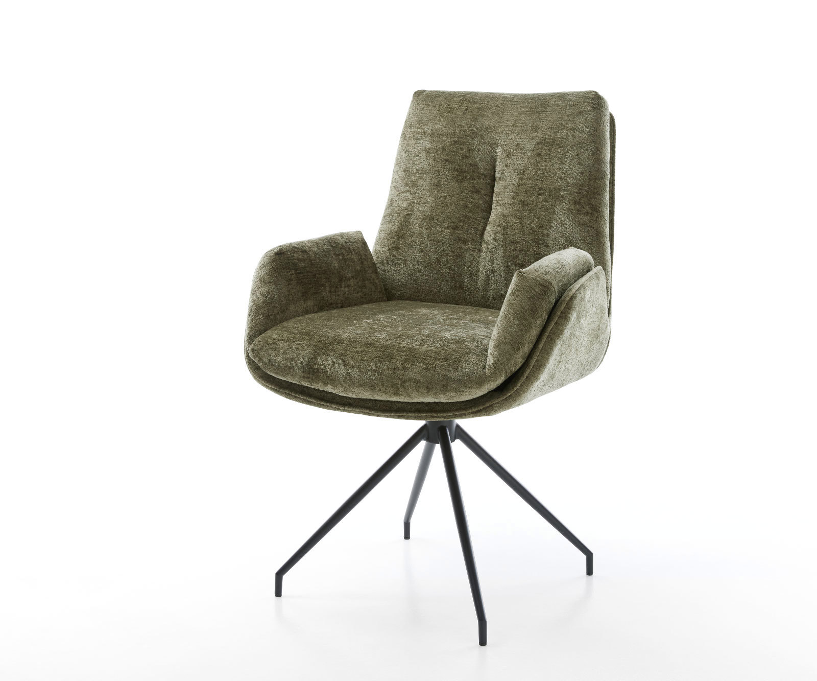 Drehstuhl Clea-Flex Chenille Olive Kreuzgestell konisch Schwarz 180° drehbar Drehstuhl Clea-Flex Chenille Olive Kreuzgestell konisch Schwarz 180° drehbar