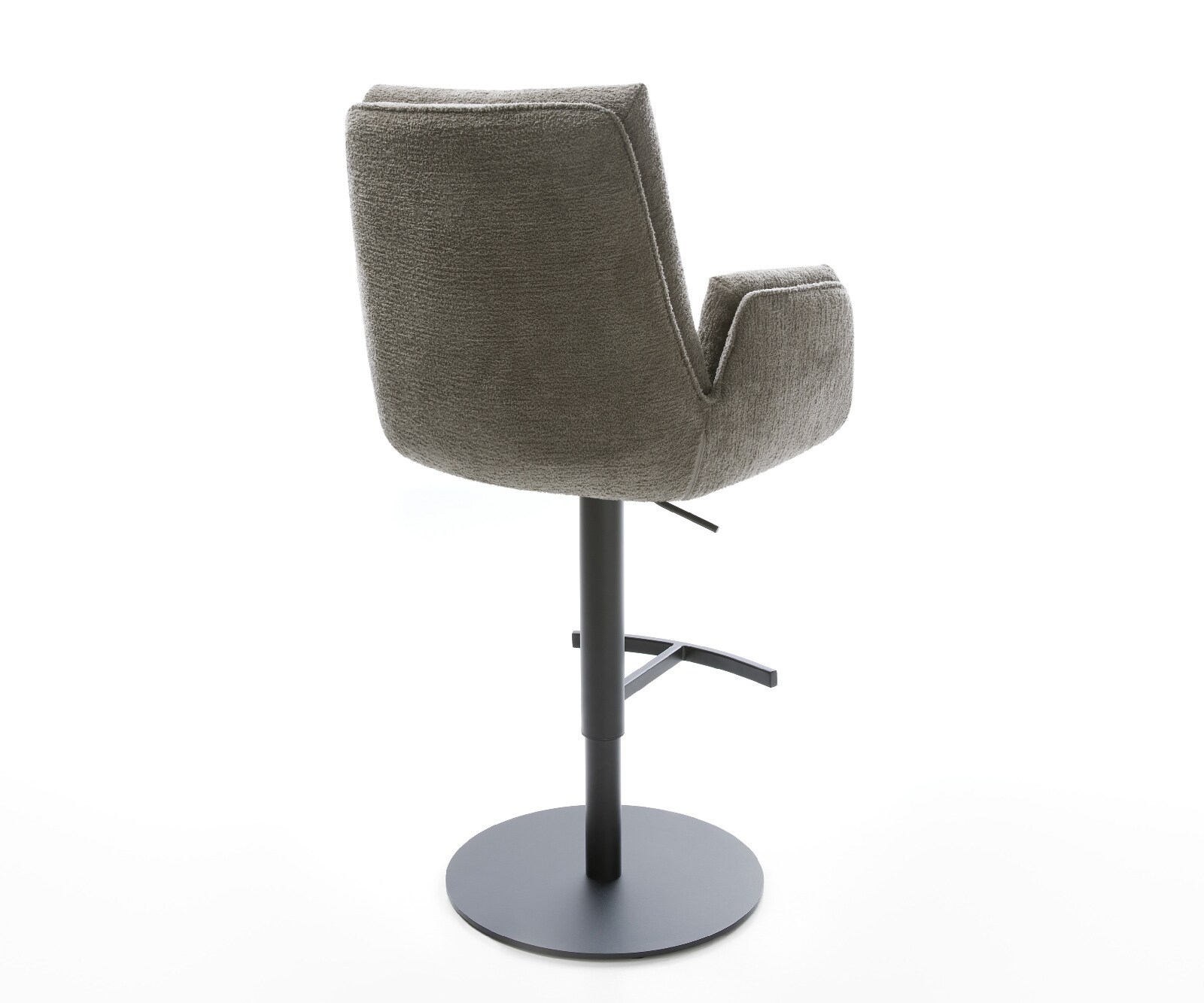 Barstuhl Clea-Flex Bouclé Soft Schlamm Drehfuß höhenverstellbar Metall Schwarz 4