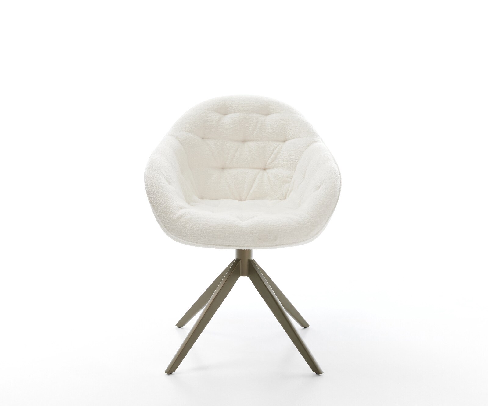Drehstuhl Gaio-Flex Bouclé Soft Beige Kreuzgestell breit Effektfinish Titan 360° drehbar Wippfunktion 2