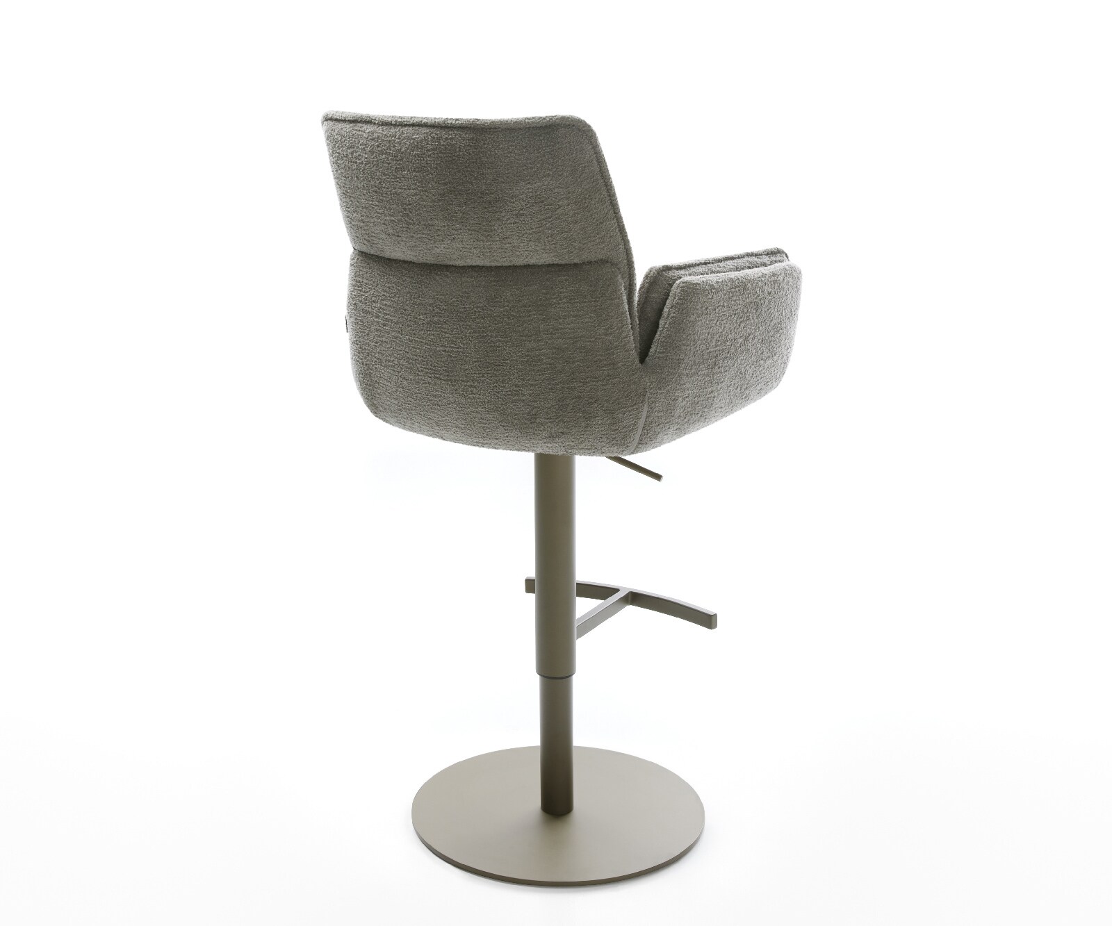 Chaise-de-bar Nela-Flex Bouclé doux Boue Pied pivotant réglable en hauteur couleur titane Couleur titane 5