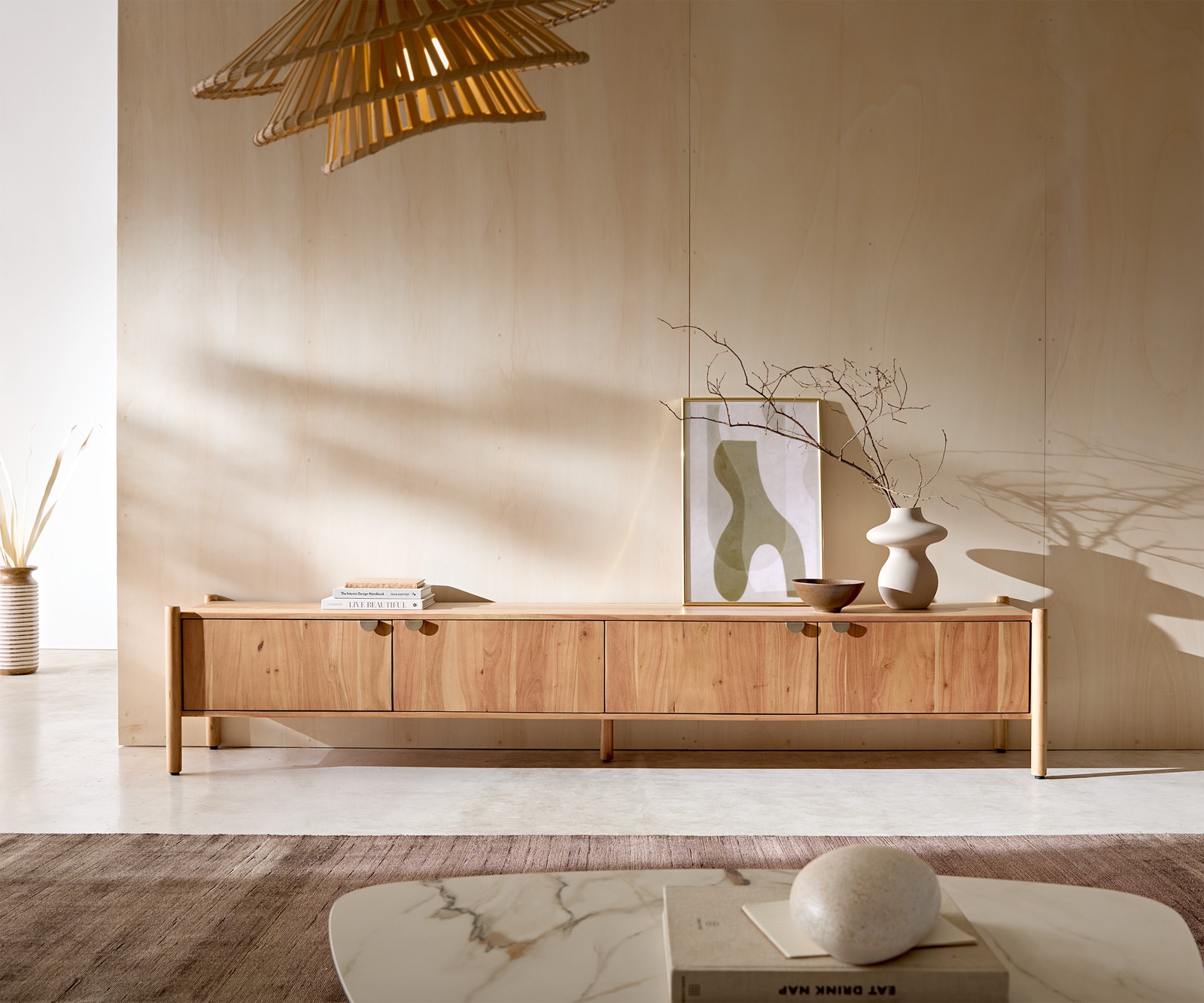 Lowboard Caius 240 cm Akazie Aura 4 Türen 1 Lowboard Caius 240 cm Akazie Aura 4 Türen 1