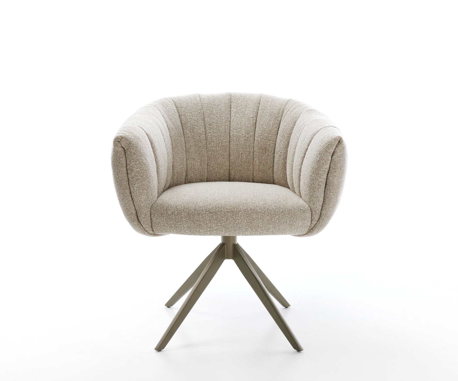 Chaise-pivotante Jada-Flex tissu tissé doux beige pied croisé large aspect titane pivotement sur 360° fonction bascule ressorts ensachés 2
