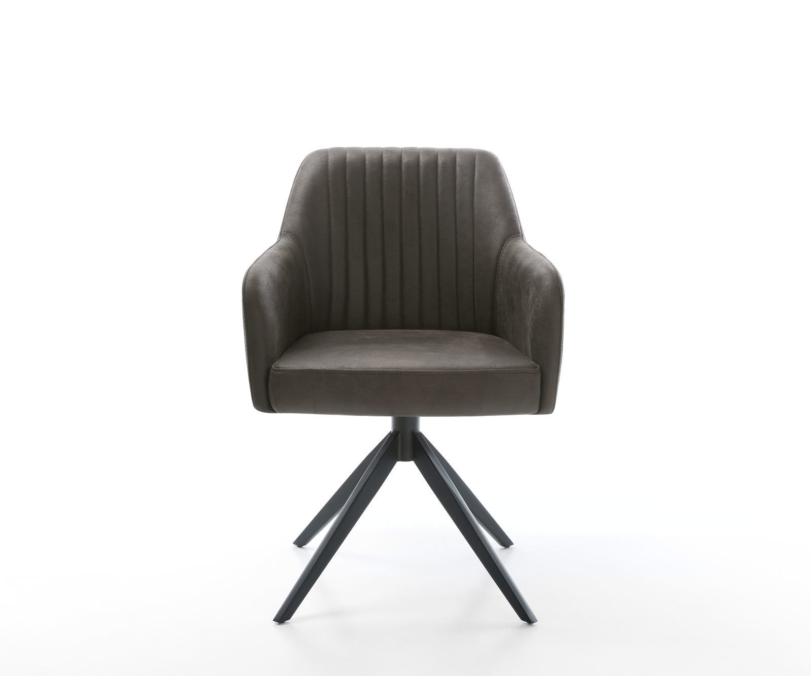 Esszimmerstuhl Greg-Flex Mikrofaser Anthrazit Vintage Kreuzgestell breit Schwarz Taschenfederkern 2