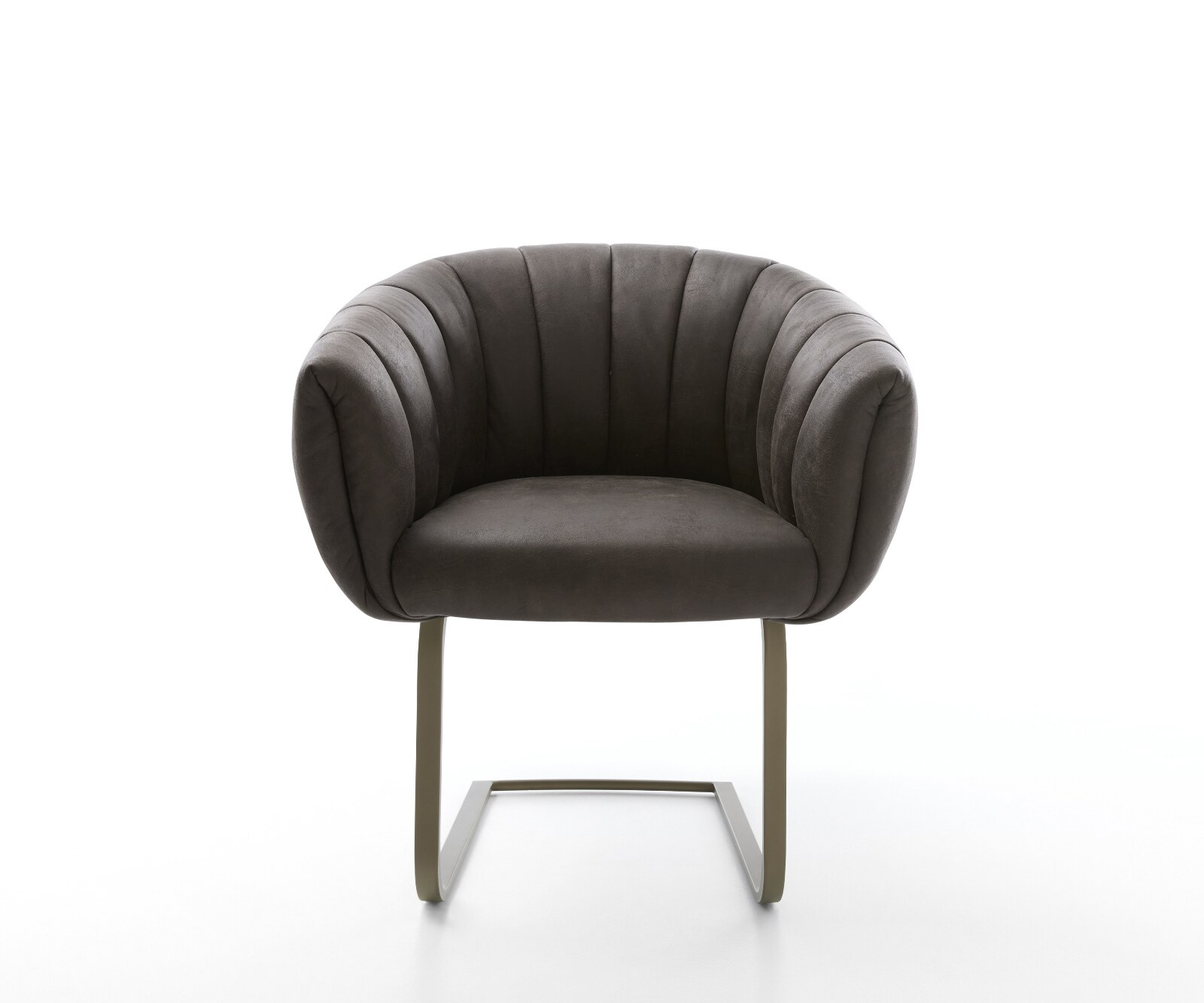 Freischwinger Jada-Flex Mikrofaser Anthrazit Vintage Freischwinger flach Effektfinish Titan Taschenfederkern 2