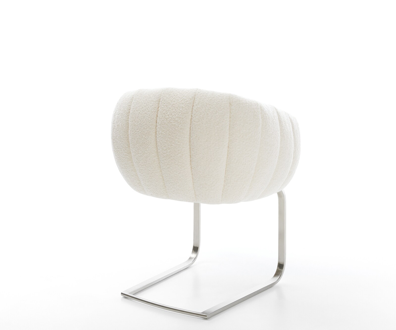 Freischwinger Jada-Flex Bouclé Weiß Freischwinger flach Edelstahl Taschenfederkern 5