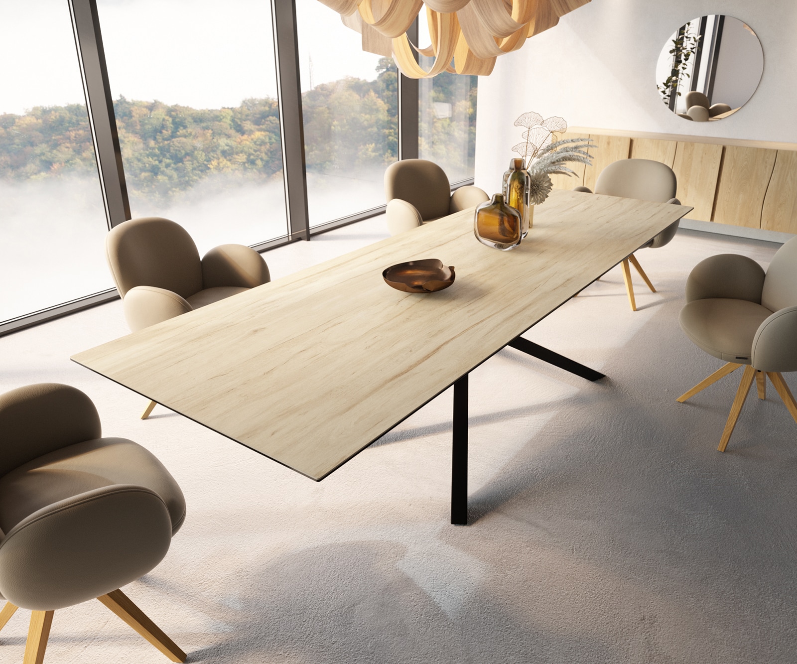 Esstisch Edge 300x100 Keramik Laminam® Sabbia Eichefarbig Kreuzgestell Rechteck Schwarz 5 Esstisch Edge 300x100 Keramik Laminam® Sabbia Eichefarbig Kreuzgestell Rechteck Schwarz 5