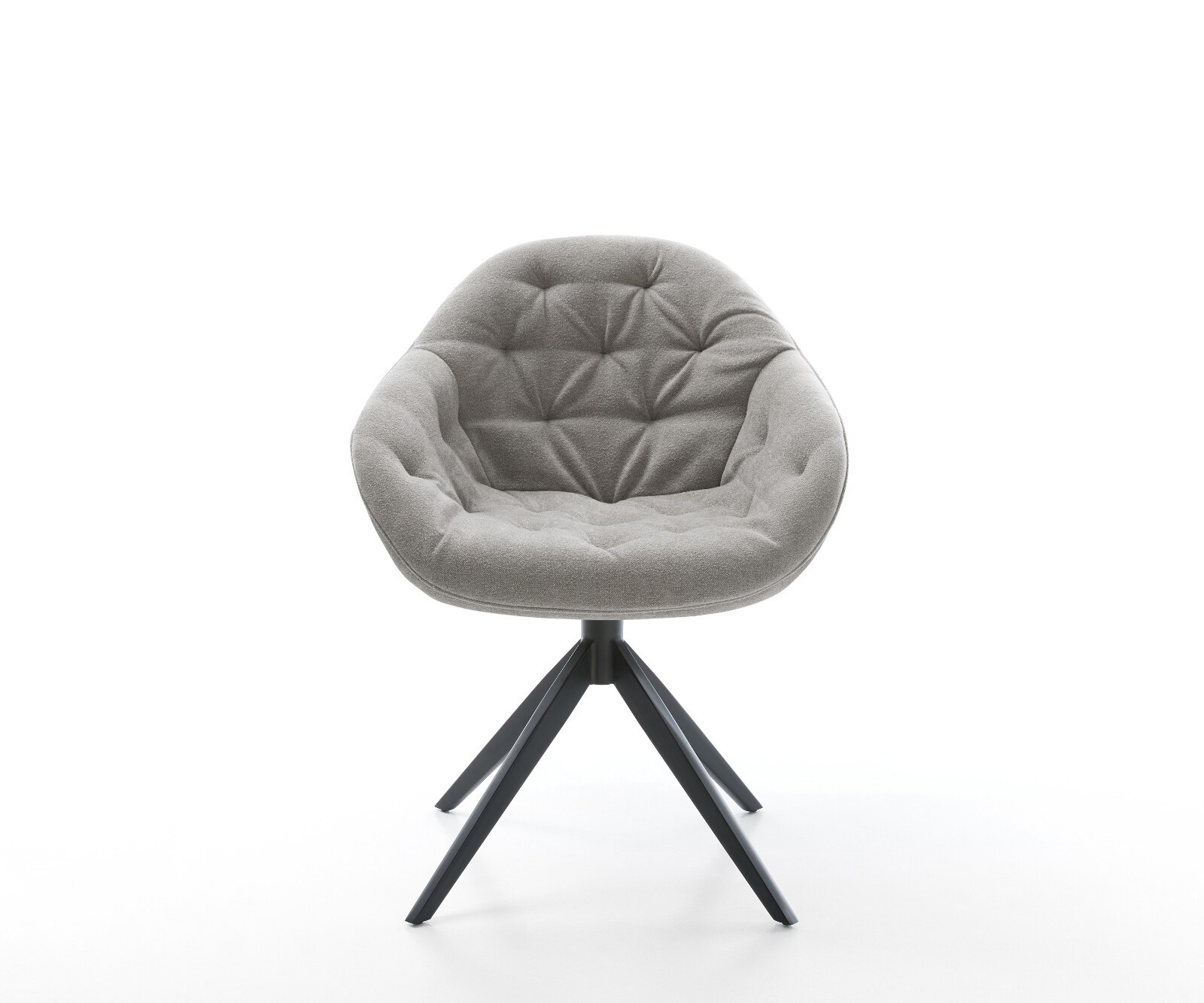 Drehstuhl Gaio-Flex Strukturstoff Soft Grau Kreuzgestell breit Schwarz 360° drehbar Wippfunktion 2
