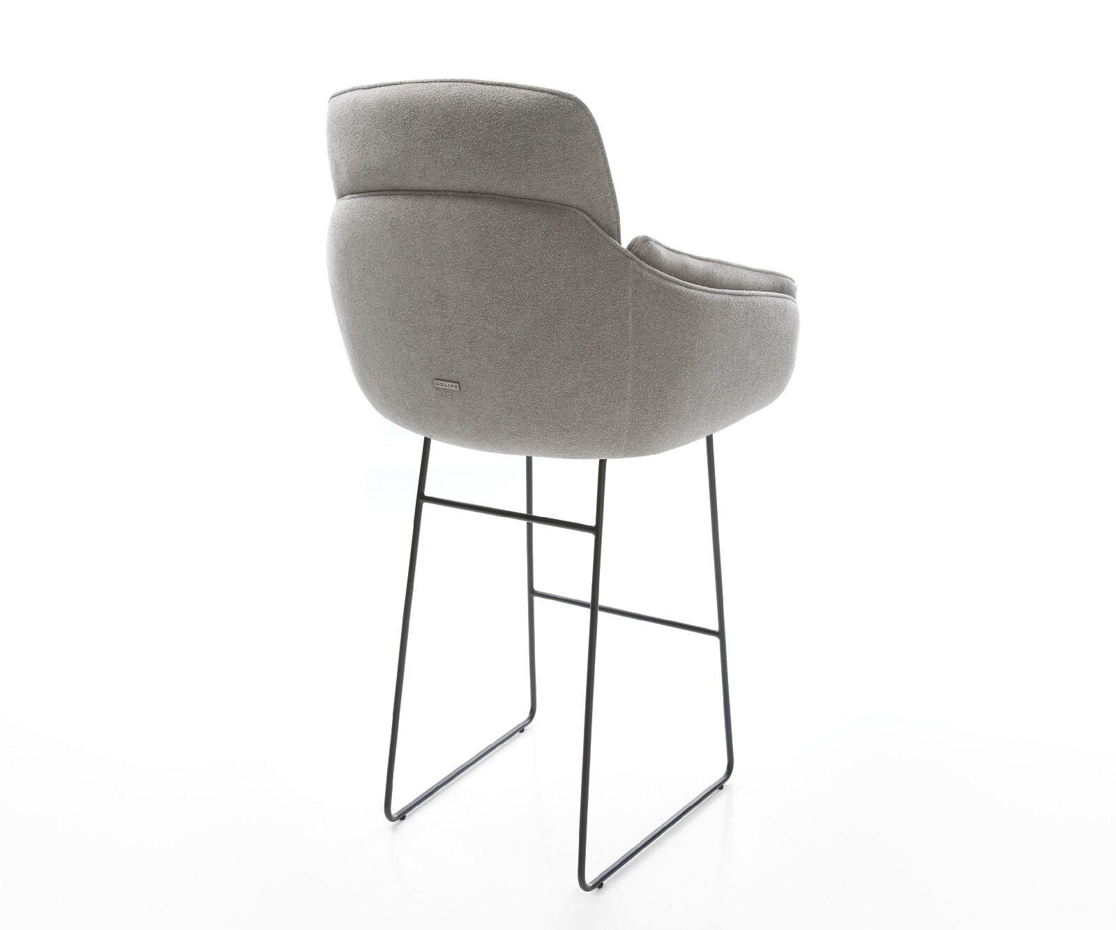Chaise-de-bar Luan-Flex Tissu structuré doux Gris Pied trapèze noir Noir 5