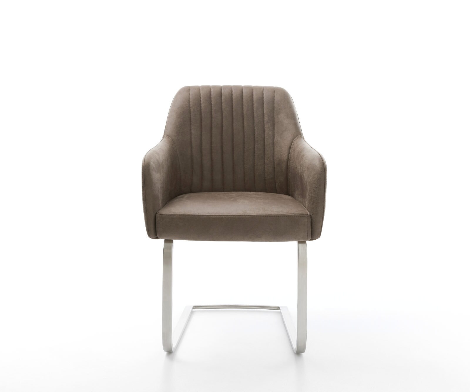 Cantilever Greg-Flex microvelours taupe vintage pied cantilever plat acier inoxydable brossé ressorts ensachés 1 Cantilever Greg-Flex microvelours taupe vintage pied cantilever plat acier inoxydable brossé ressorts ensachés 1