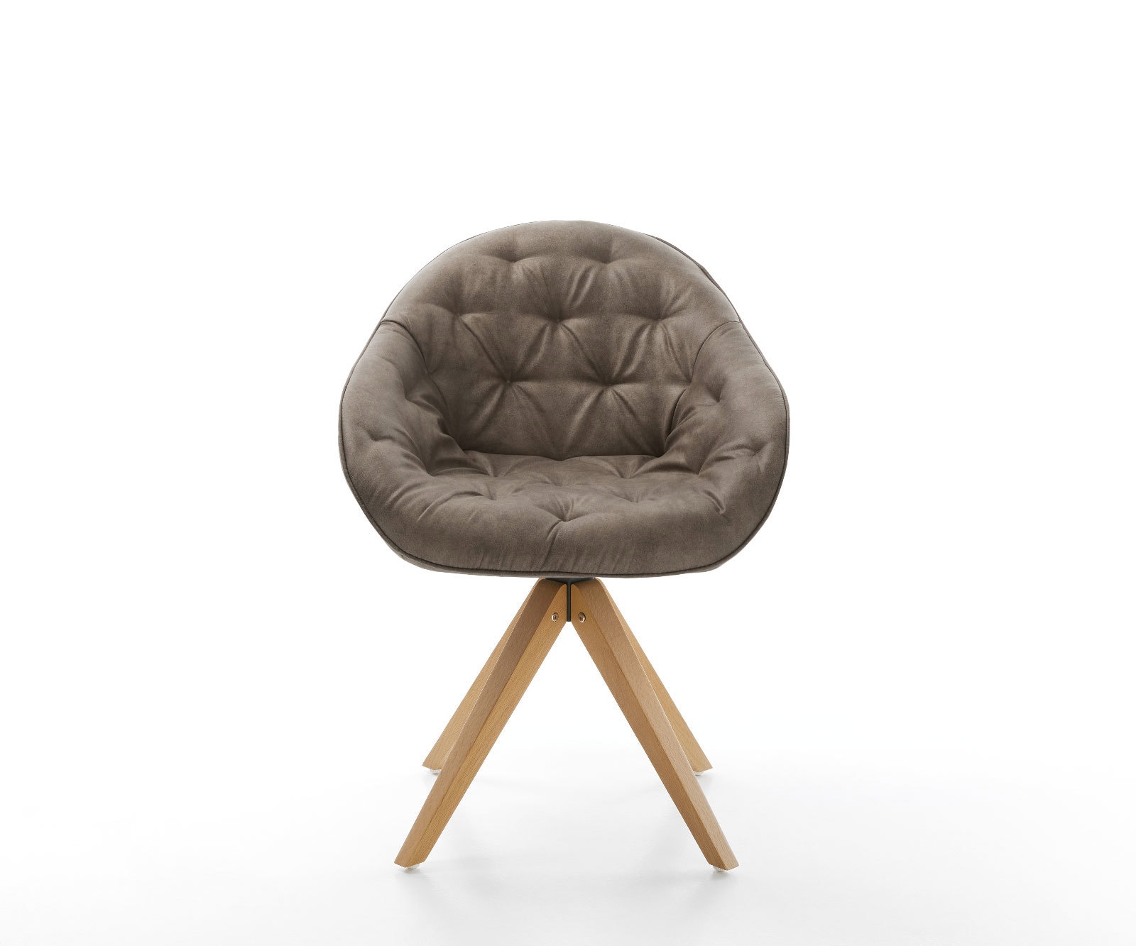 Esszimmerstuhl Gaio-Flex Mikrofaser Taupe Vintage Holzgestell kantig Natur 2 Esszimmerstuhl Gaio-Flex Mikrofaser Taupe Vintage Holzgestell kantig Natur 2
