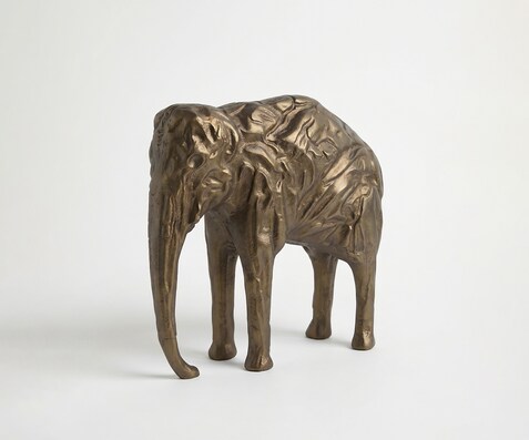 Figur Tembo B36 x T13 x H35 cm Aluminium Aurum Satin Handgemacht