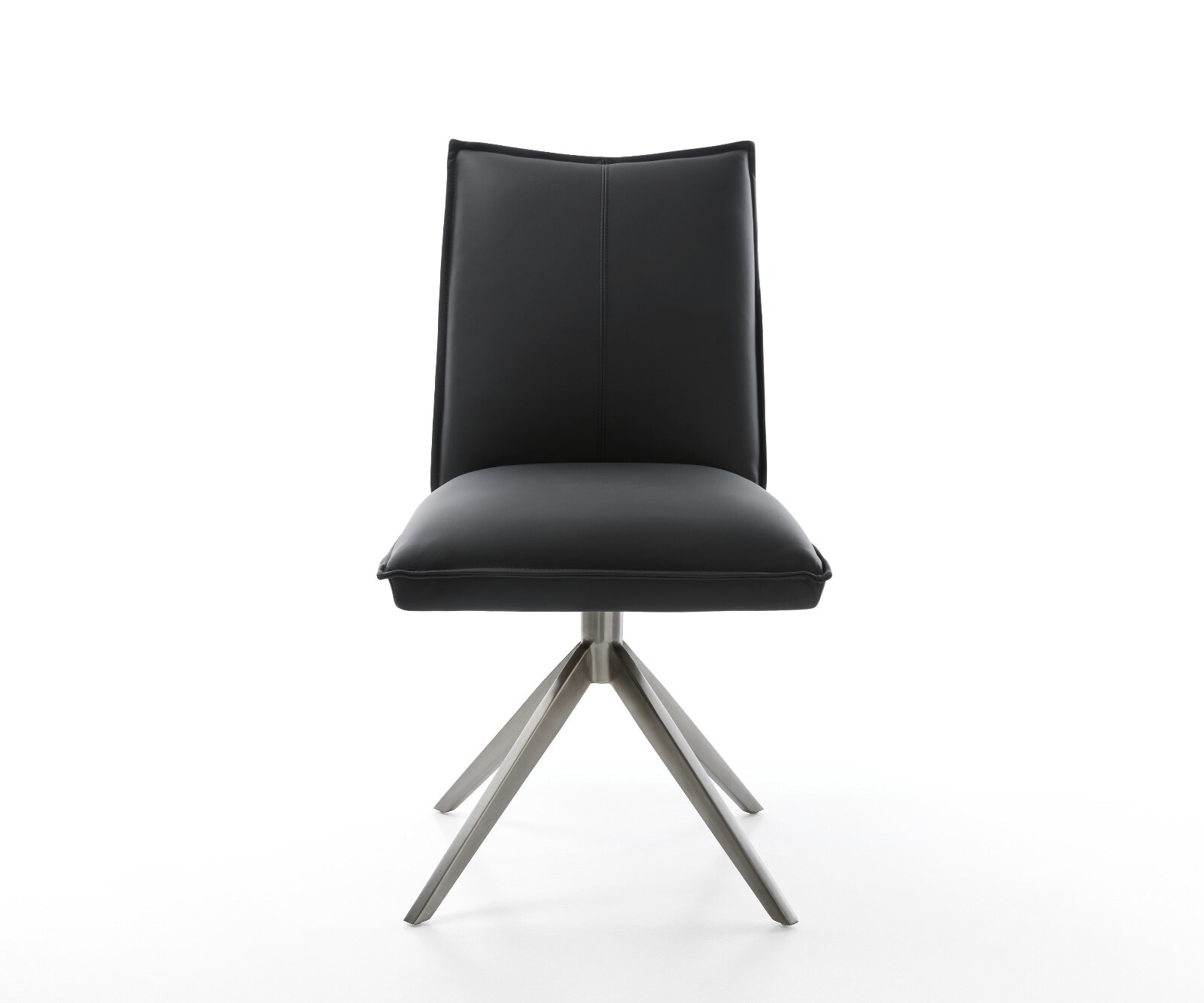 Chaise-pivotante Lelio-Flex cuir de vache noir pied croisé large grafiete pivotement sur 360° fonction bascule ressorts ensachés 1