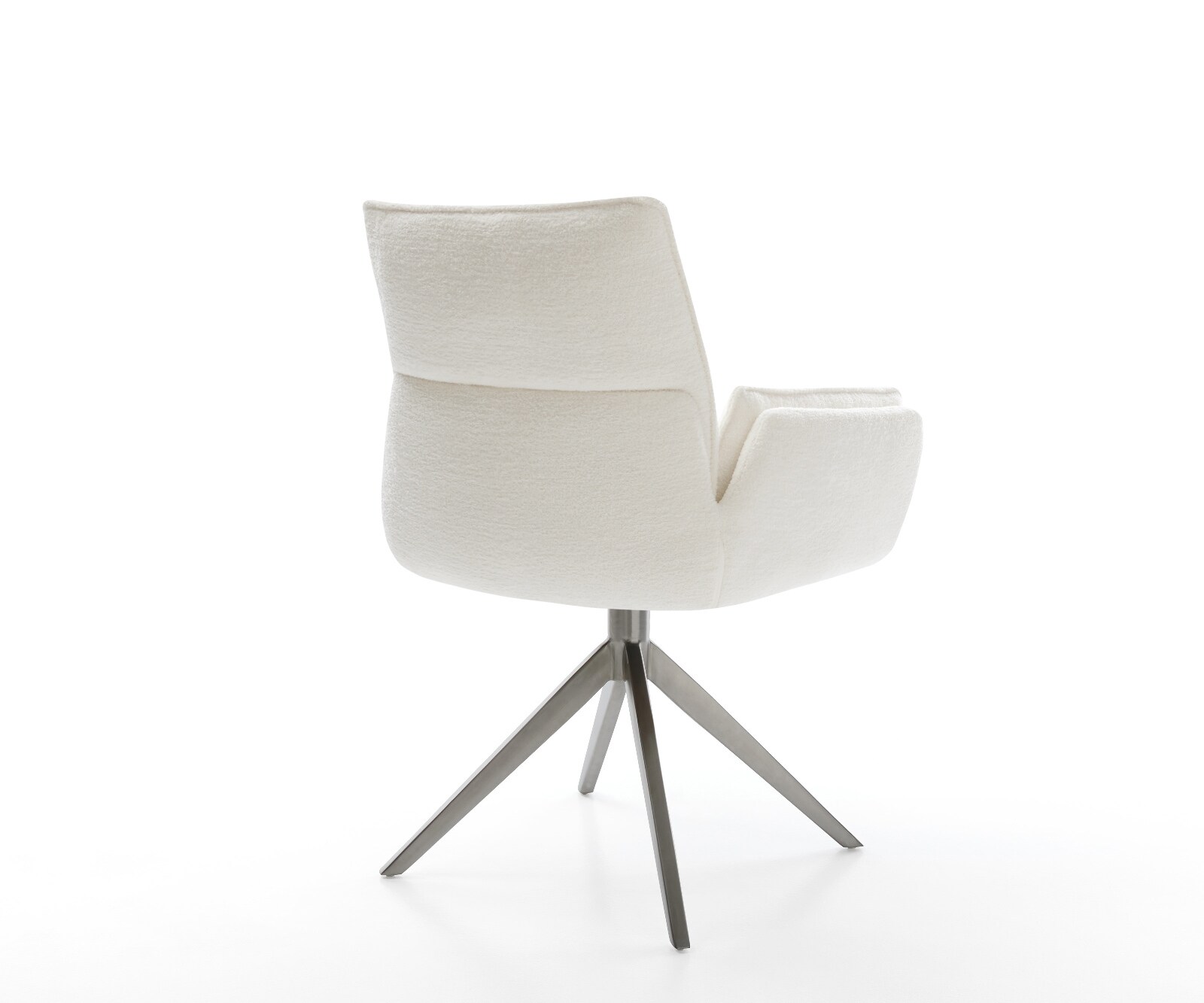Drehstuhl Nela-Flex Bouclé Soft Beige Kreuzgestell breit Graphit 360° drehbar Wippfunktion 4