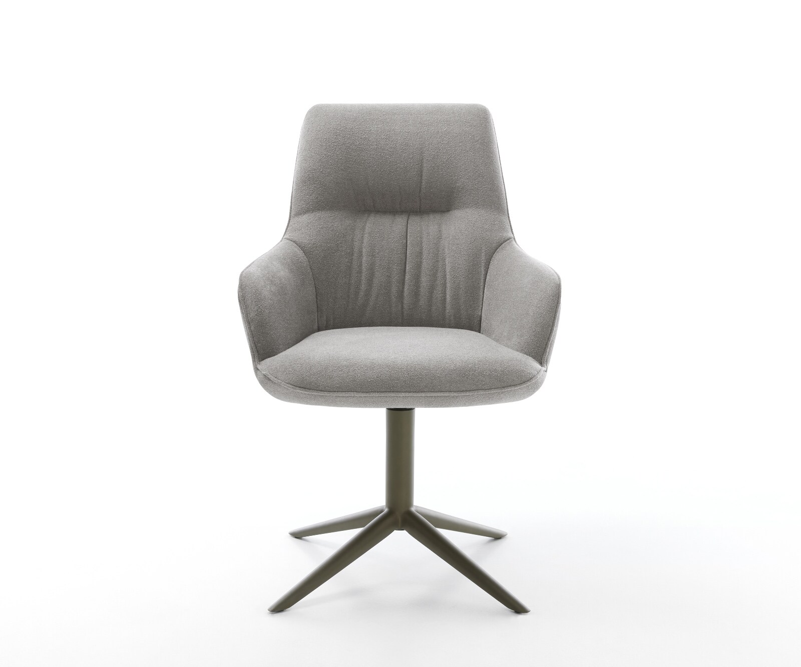 Drehstuhl Zelia-Flex mit Armlehnen Strukturstoff Soft Grau Fußkreuz Effektfinish Titan 360° drehbar Wippfunktion Taschenfederkern 1