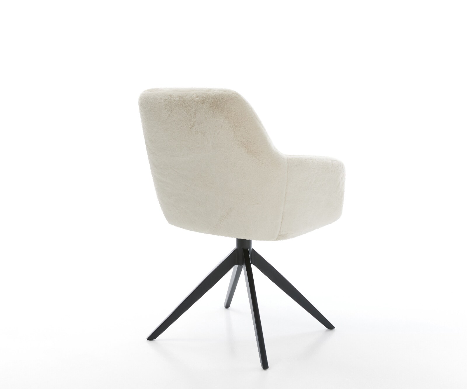 Chaise-pivotante Pejo-Flex peluche crème-blanc pied croisé large noir pivotement sur 360° fonction bascule resorts ensachés 5