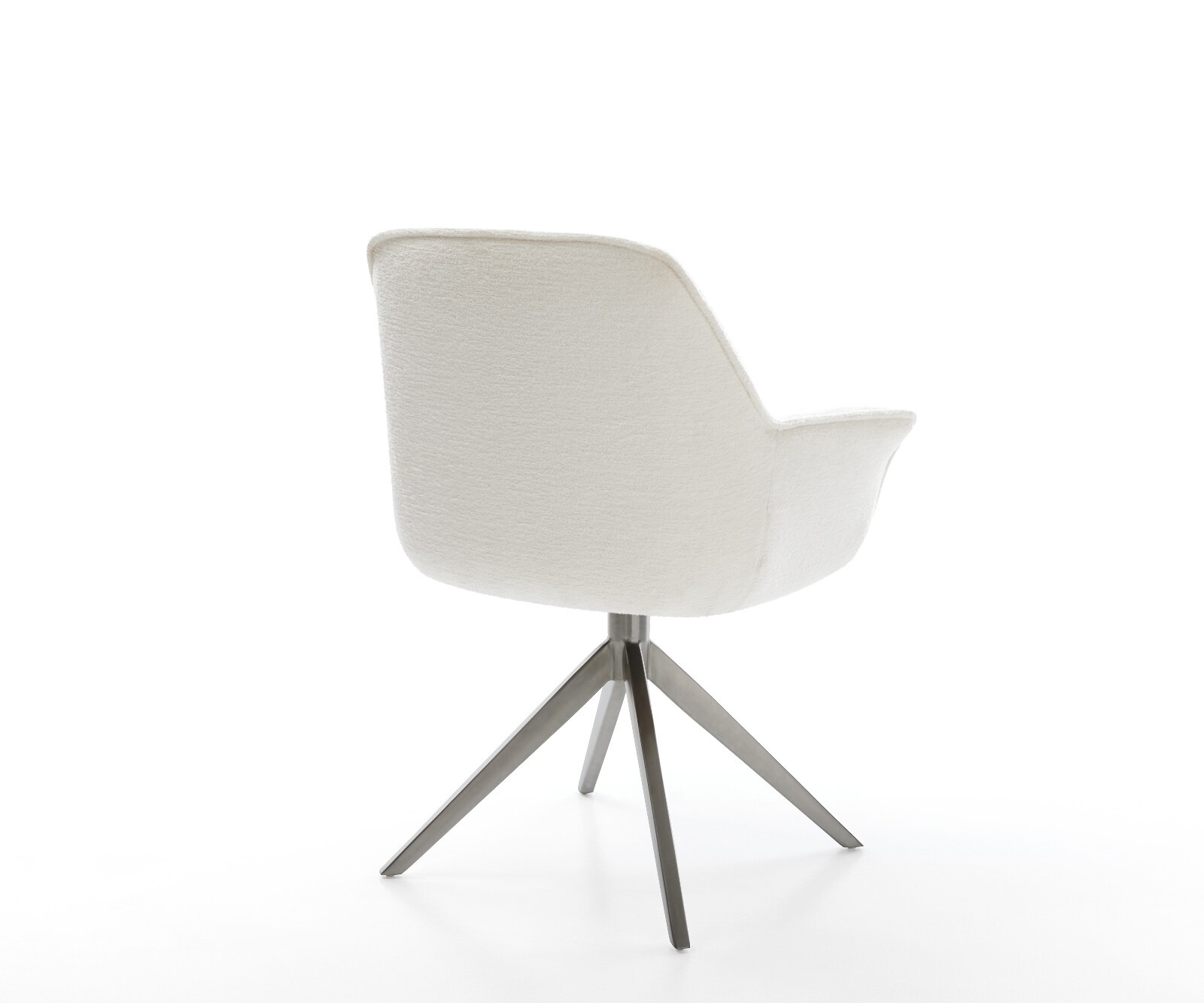 Drehstuhl Keila-Flex mit Armlehnen Bouclé Soft Beige Kreuzgestell breit Graphit 360° drehbar Wippfunktion 5