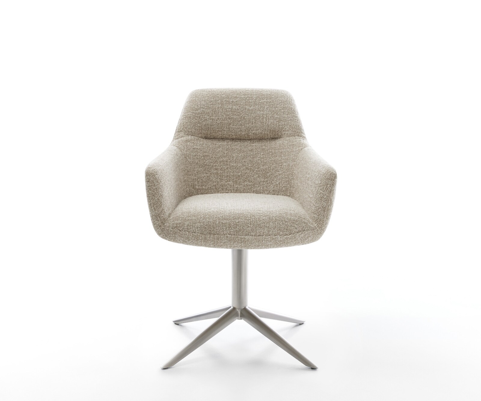 Drehstuhl Pejo-Flex Webstoff Soft Beige Fußkreuz Edelstahl 360° drehbar Wippfunktion Taschenfederkern 2