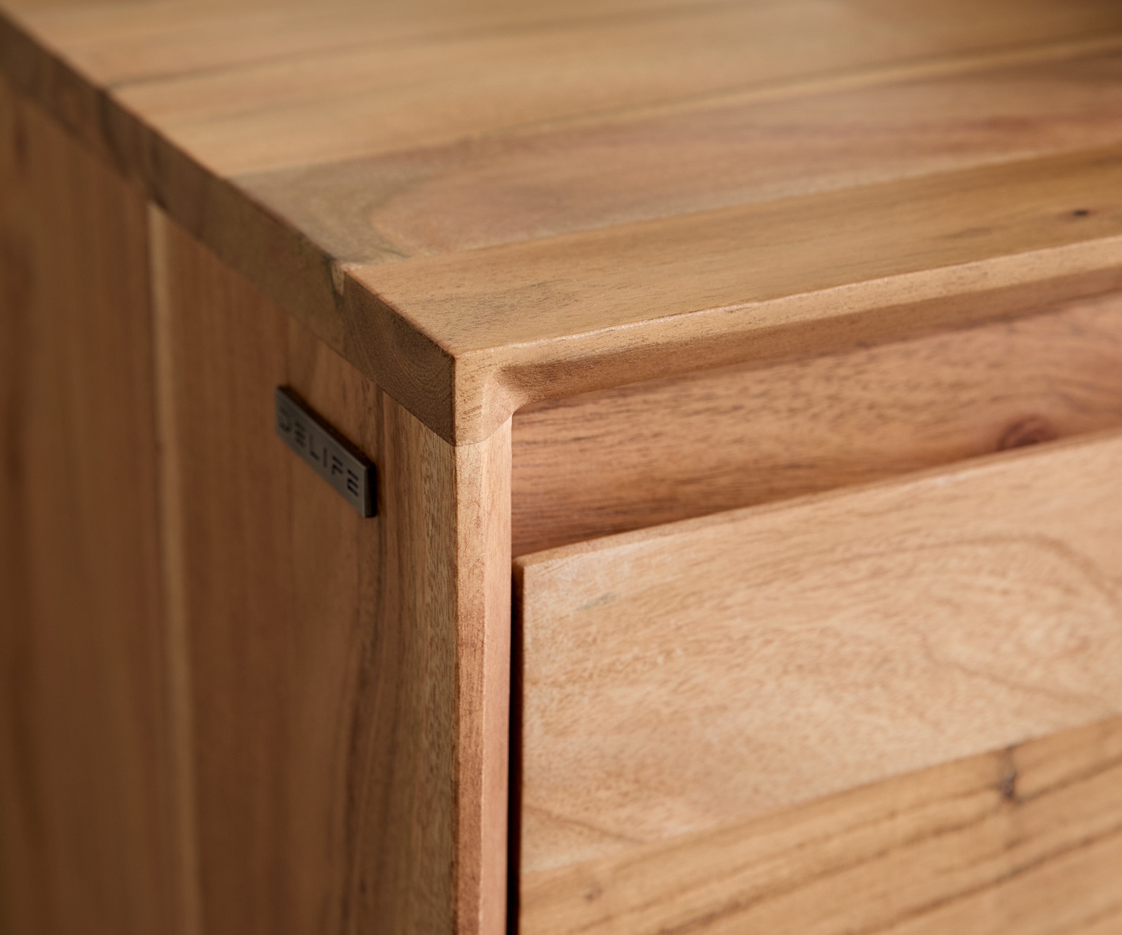 Lowboard Elandor 175 cm Akazie Natur 2 Türen 4 Schubladen Holzfuß 5 Lowboard Elandor 175 cm Akazie Natur 2 Türen 4 Schubladen Holzfuß 5