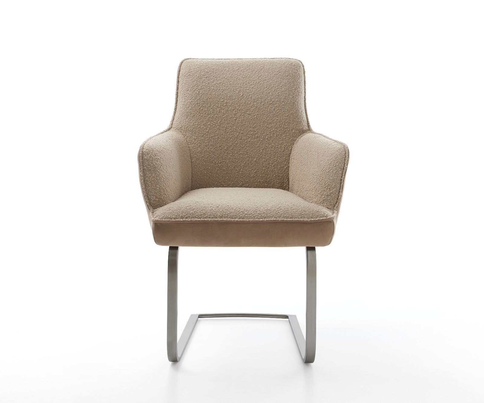 Cantilever Heira-Flex mit Armlehnen microvelours couleur boue pied cantilever plat grafiete ressorts ensachés 1