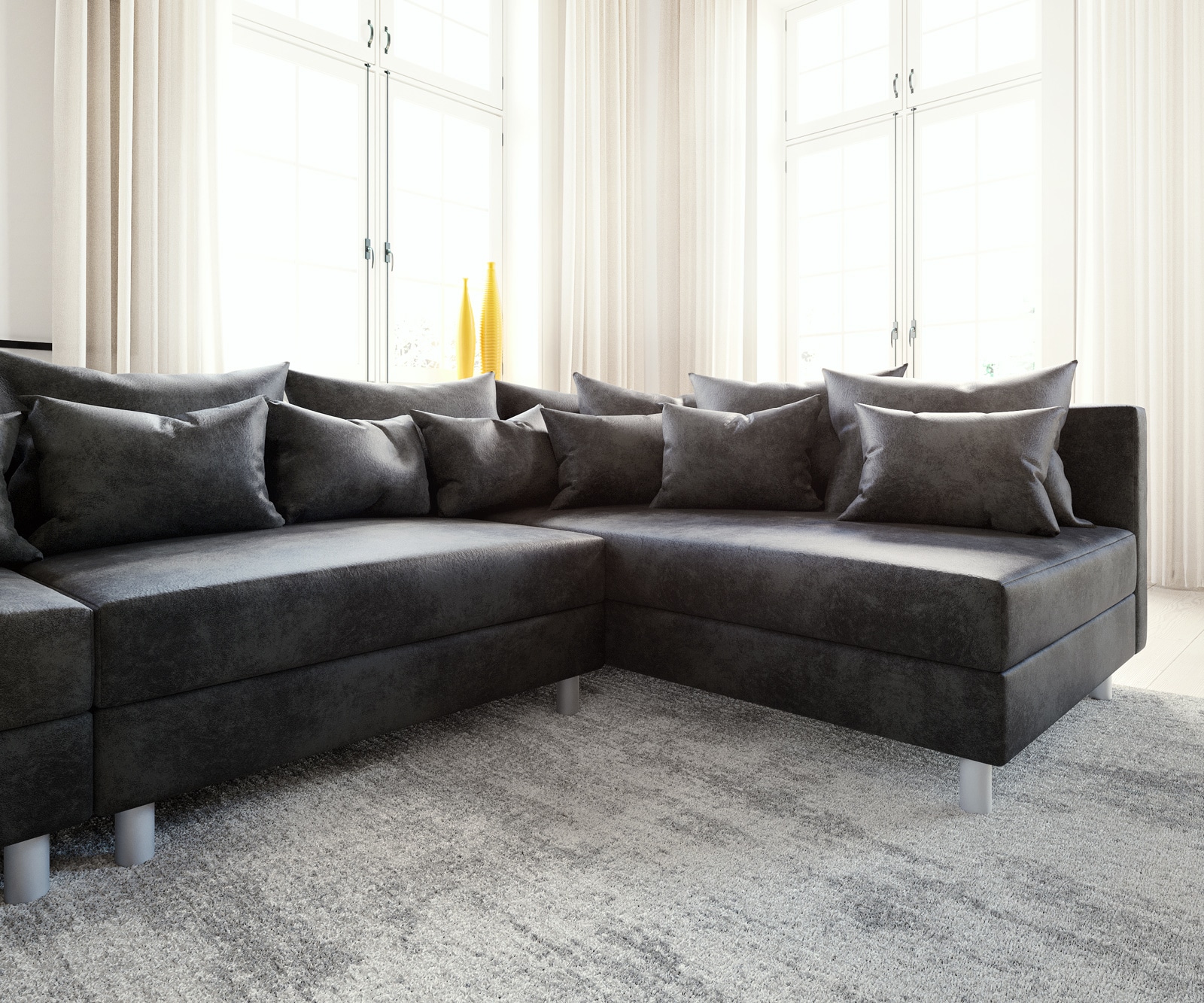 Canapé Clovis XL anthracite salon modulaire optique antique 4 Canapé Clovis XL anthracite salon modulaire optique antique 4