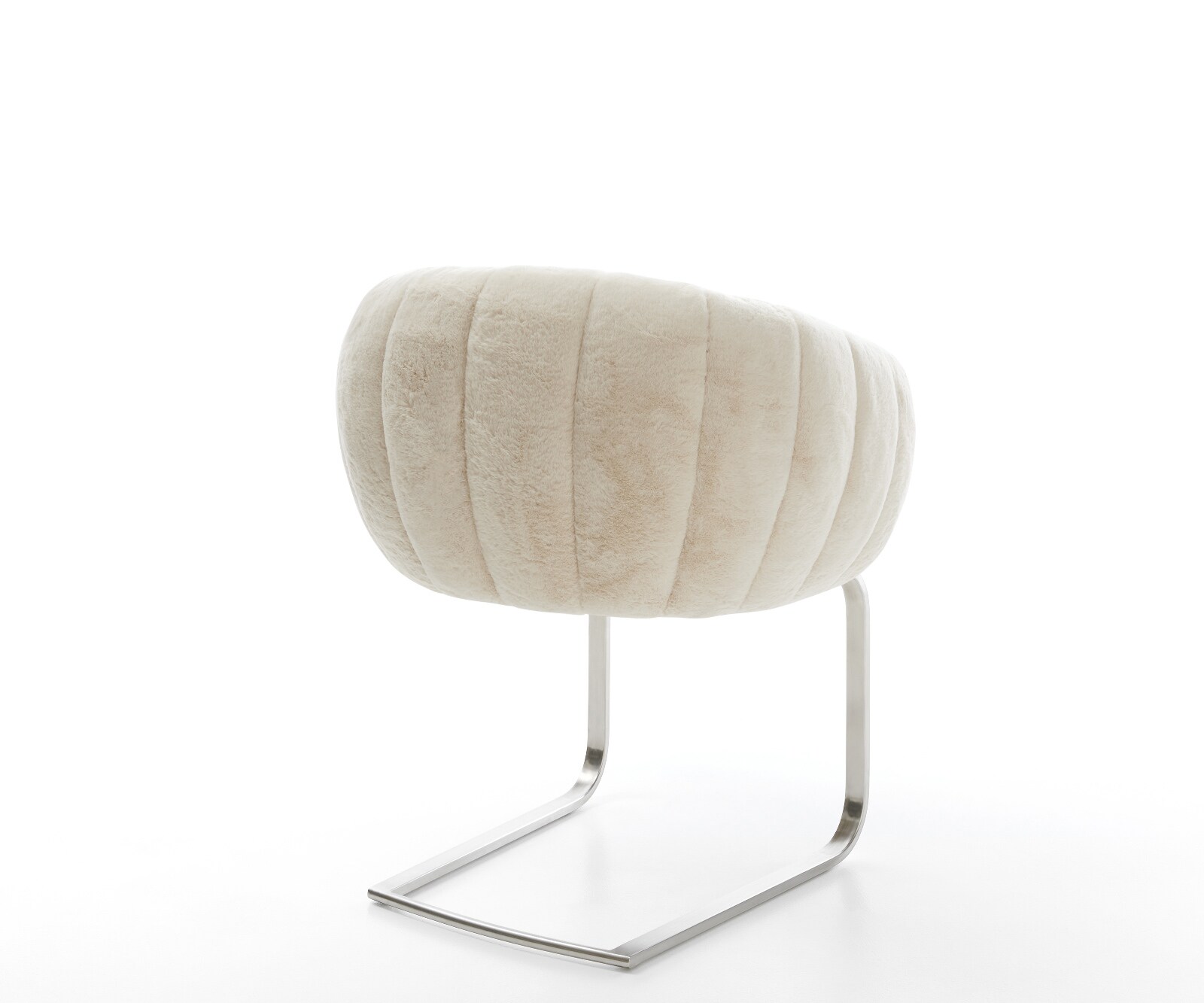 Cantilever Jada-Flex peluche crème-blanc pied cantilever plat acier inoxydable brossé ressorts ensachés 5