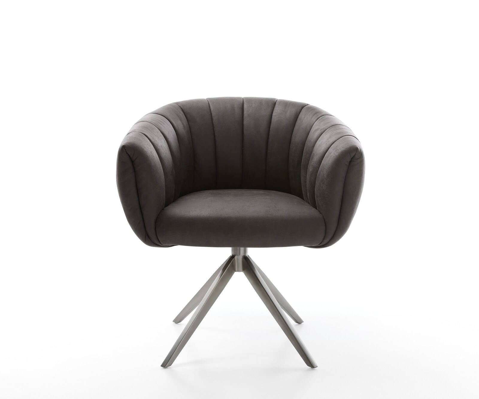 Chaise-pivotante Jada-Flex microvelours anthracite vintage pied croisé large grafiete pivotement sur 360° fonction bascule ressorts ensachés 2