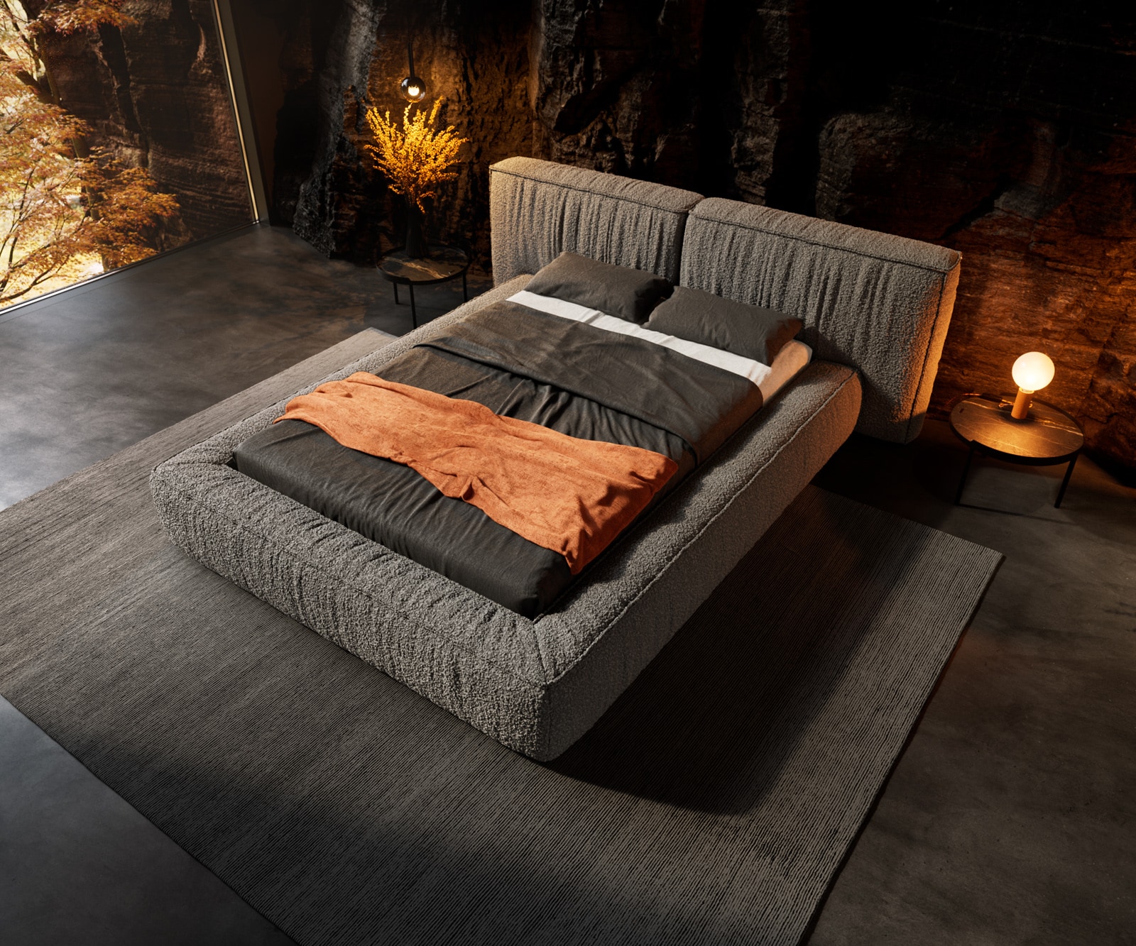 Polsterbettgestell Coperti 140x200 cm Bouclé Silbergrau 3 Polsterbettgestell Coperti 140x200 cm Bouclé Silbergrau 3