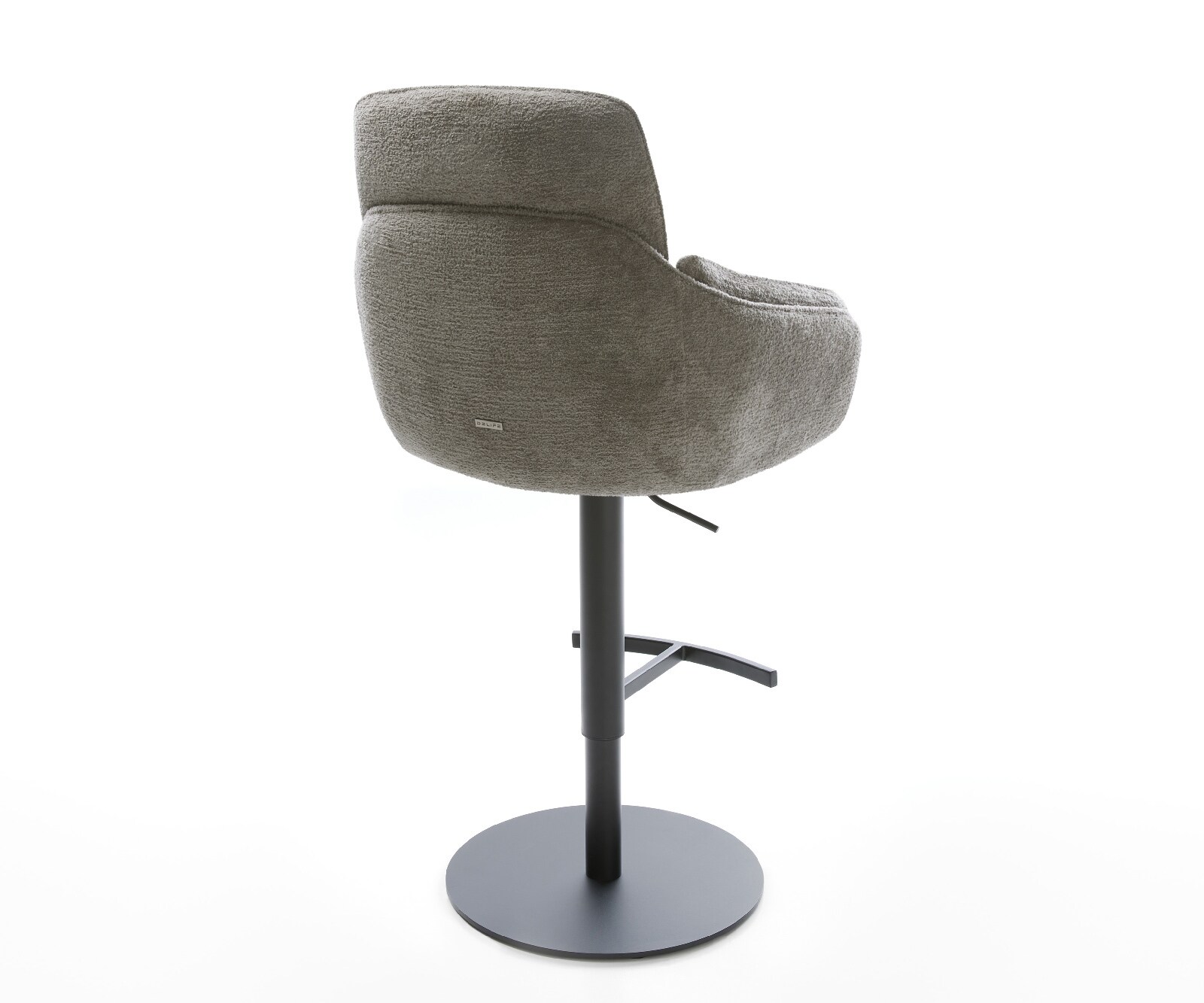 Barstuhl Luan-Flex Bouclé Soft Schlamm Drehfuß höhenverstellbar Metall Schwarz 5