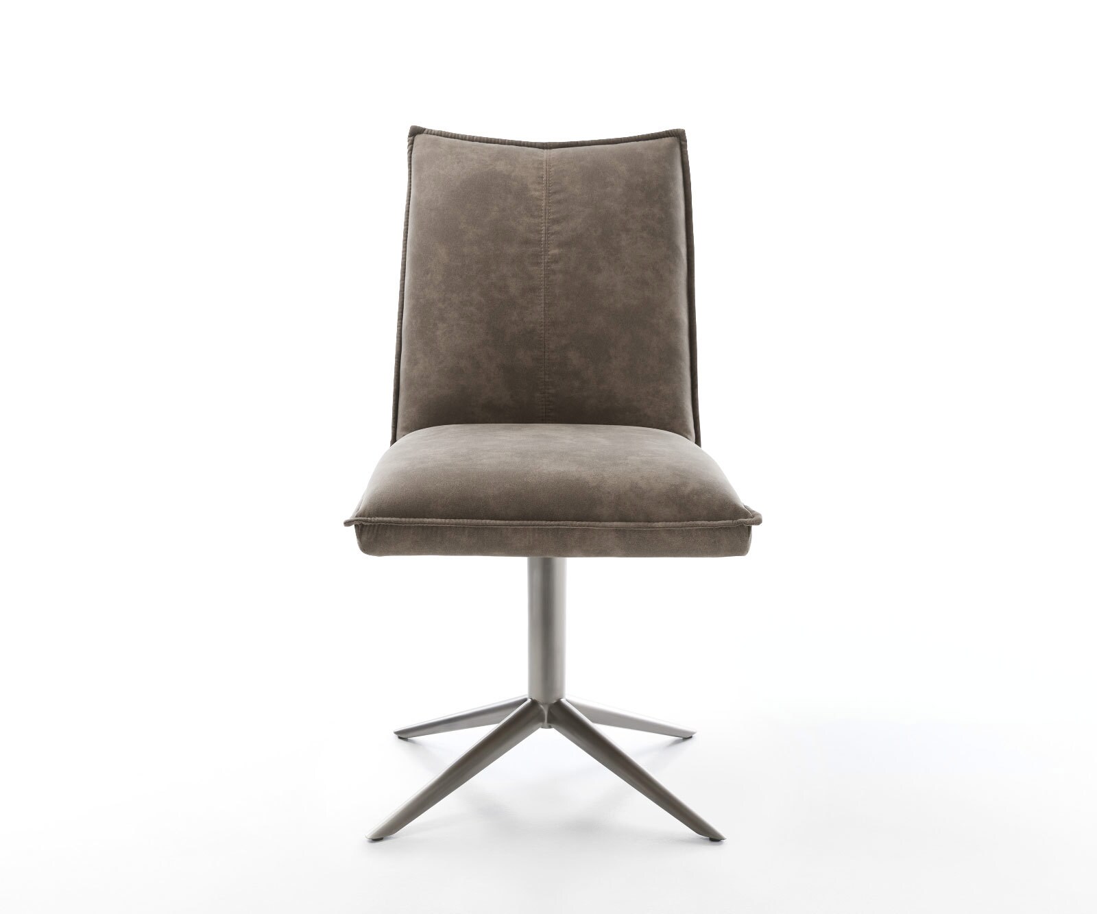 Chaise-pivotante Lelio-Flex microvelours taupe vintage pied de chaise 4 branches grafiete pivotement sur 360° fonction bascule ressorts ensachés 1