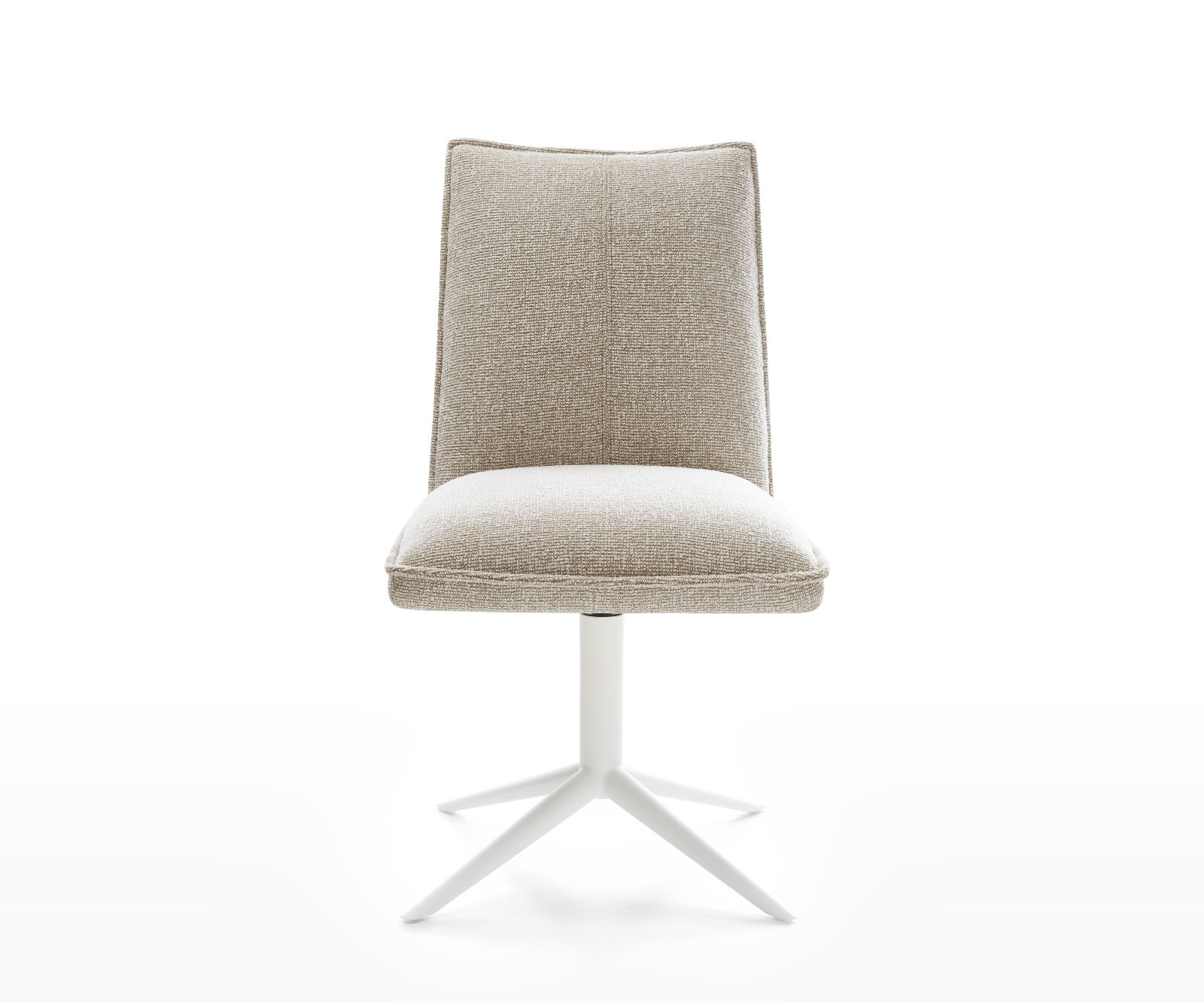 Chaise-pivotante Lelio-Flex tissu tissé doux beige pied de chaise 4 branches blanc pivotement sur 360° fonction bascule resorts ensachés 2