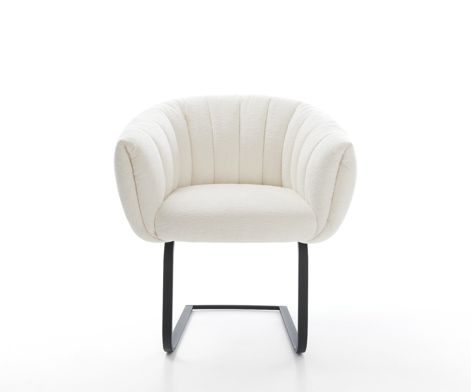 Freischwinger Jada-Flex Bouclé Soft Beige Freischwinger flach Schwarz Taschenfederkern 1