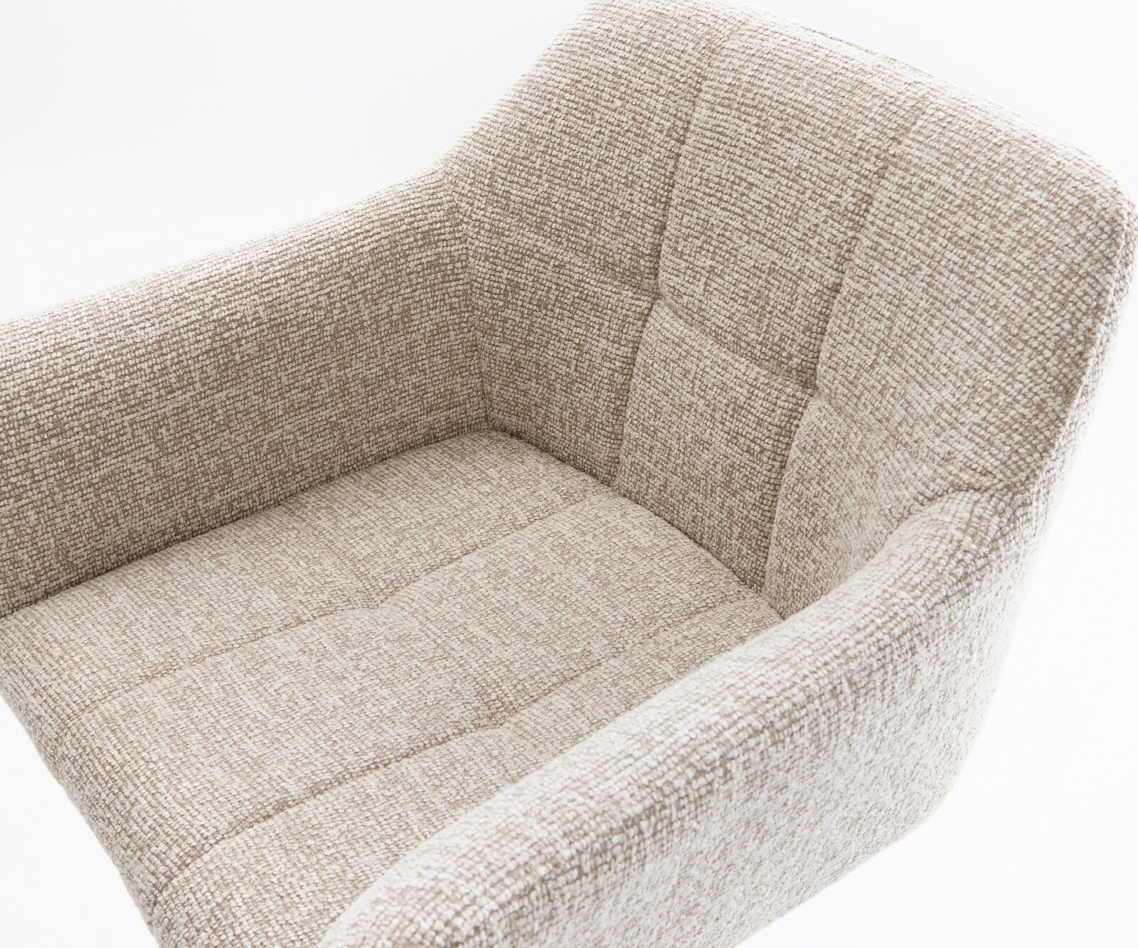 Chaise-de-bar Yulo-Flex Tissu tissé doux Beige Pied pivotant réglable en hauteur couleur titane Couleur titane 3