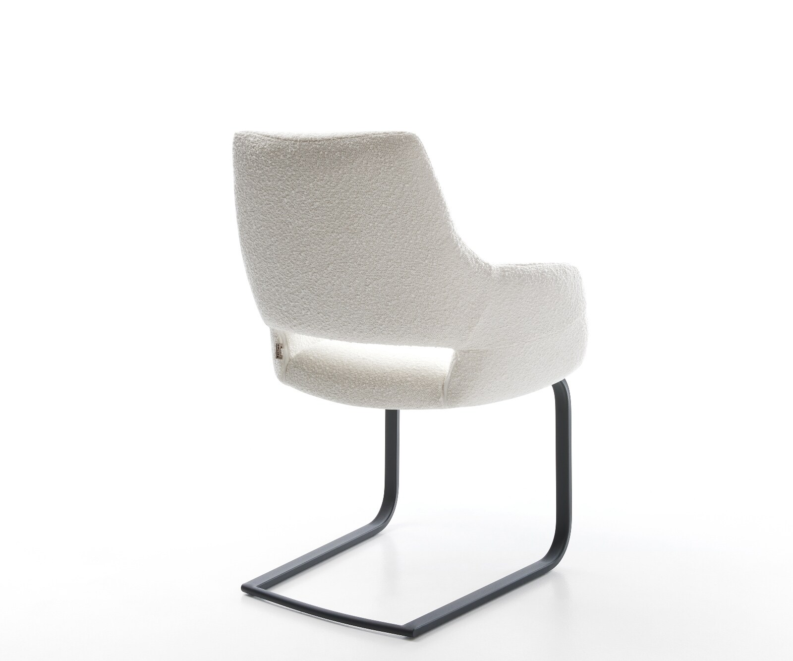Cantilever Yago-Flex avec accoudoirs bouclé crème-blanc pied cantilever plat noir ressorts ensachés 4