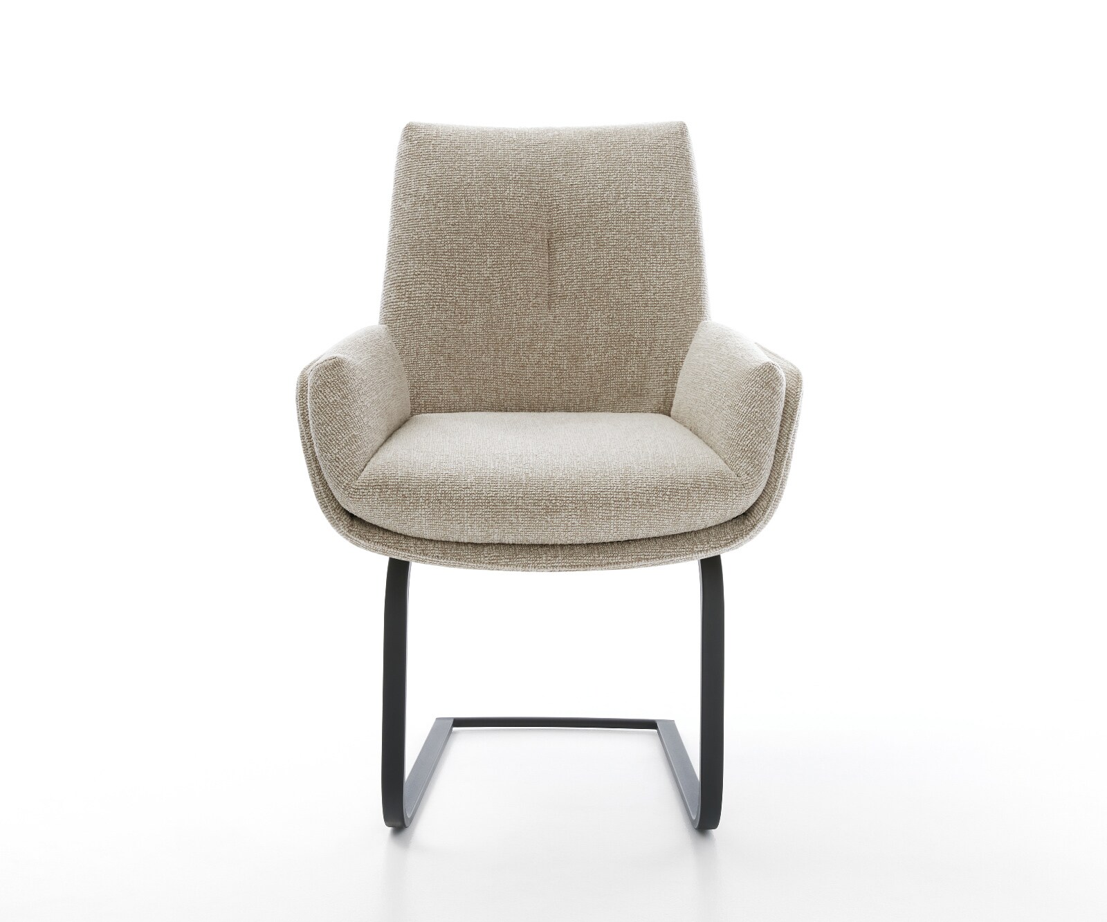 Cantilever Clea-Flex tissu tissé doux beige pied cantilever plat noir 2