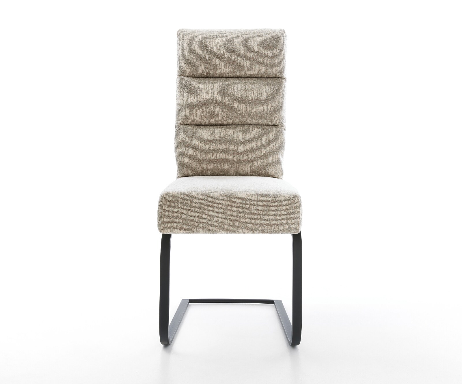 Freischwinger Pela-Flex Webstoff Soft Beige Freischwinger flach Schwarz Taschenfederkern 1