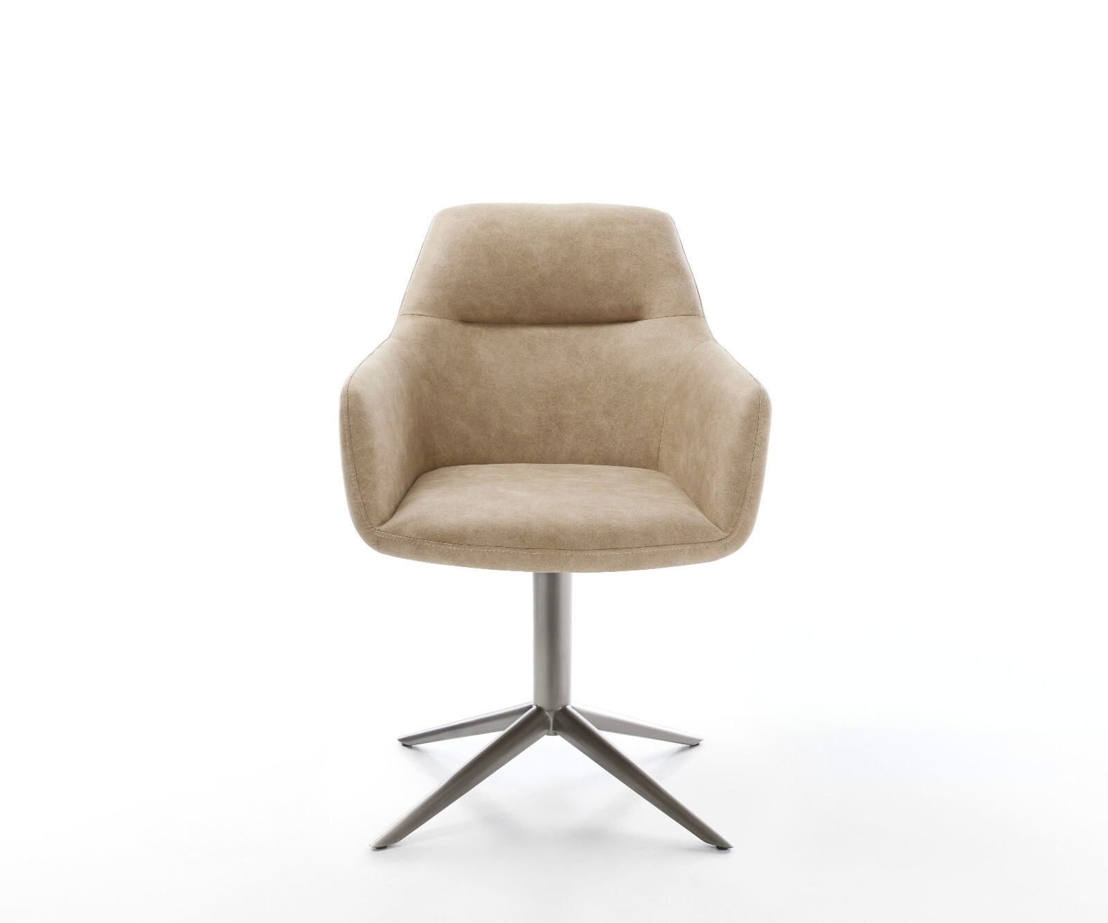 Chaise-pivotante Pejo-Flex microvelours beige vintage pied de chaise 4 branches grafiete pivotement sur 360° fonction bascule ressorts ensachés 2