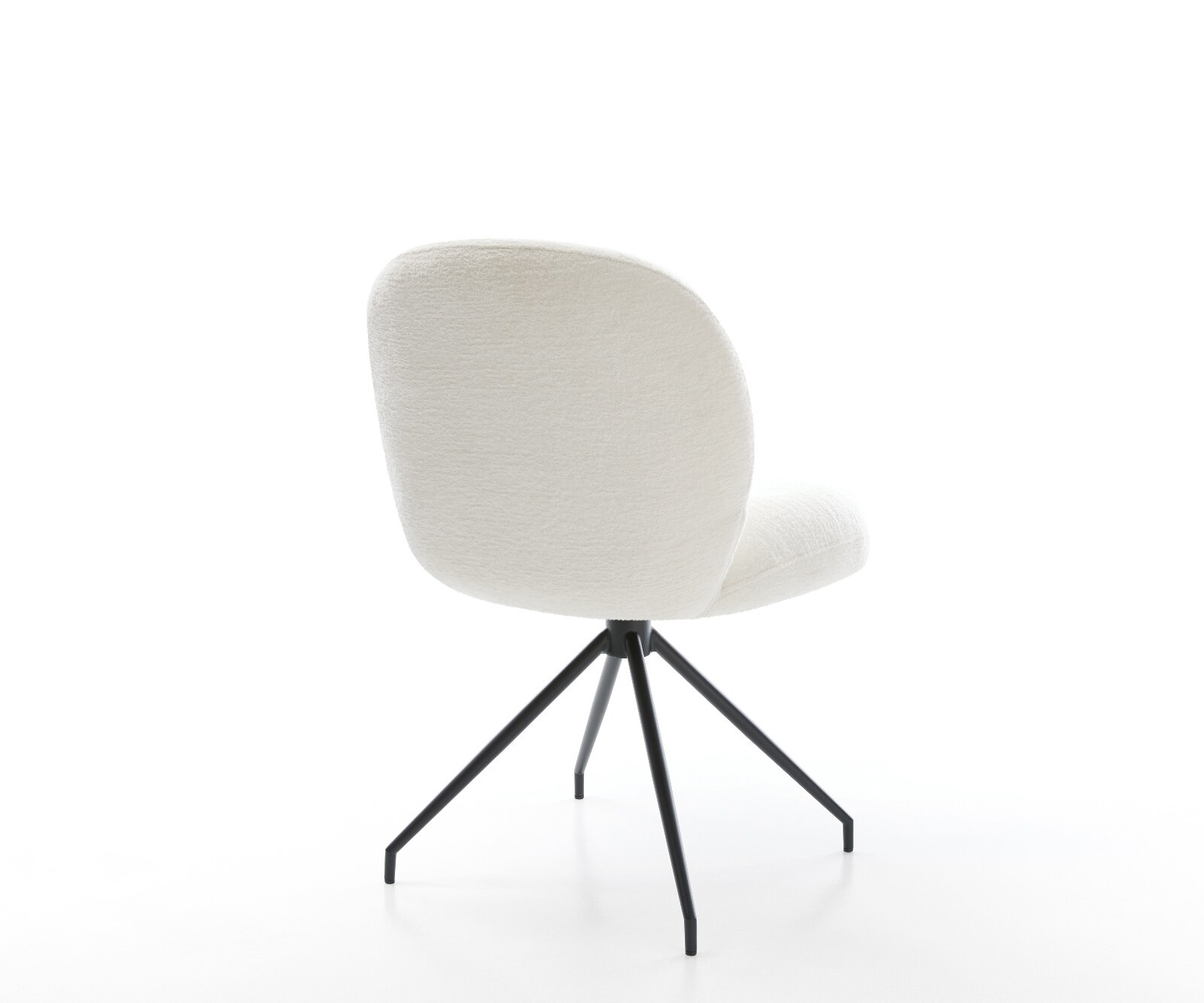 Esszimmerstuhl Nube-Flex Bouclé Soft Beige Kreuzgestell konisch Schwarz Taschenfederkern 4