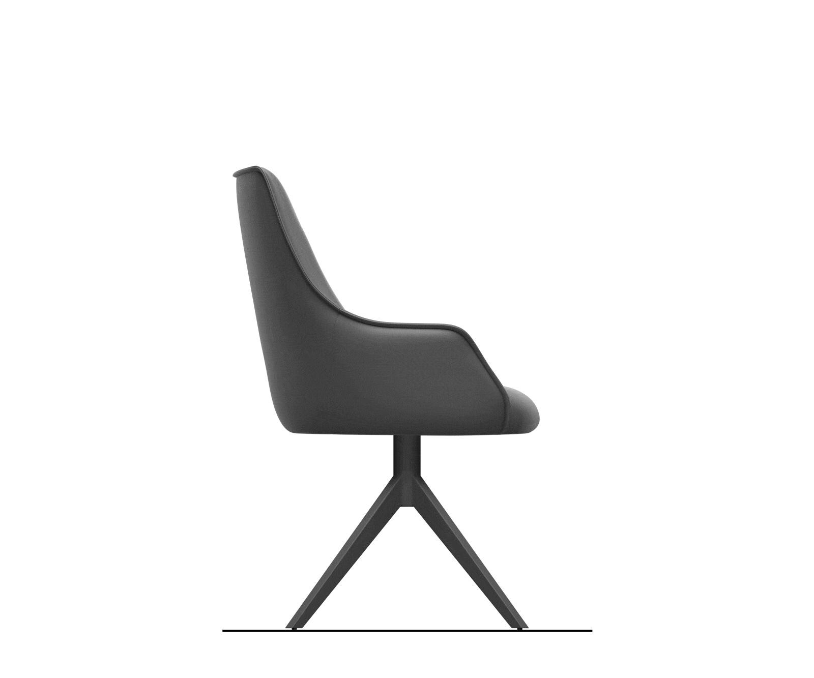 Drehstuhl Alja-Flex mit Armlehnen Materialmix Schlamm Kreuzgestell breit Effektfinish Titan 360° drehbar Wippfunktion Taschenfederkern 8