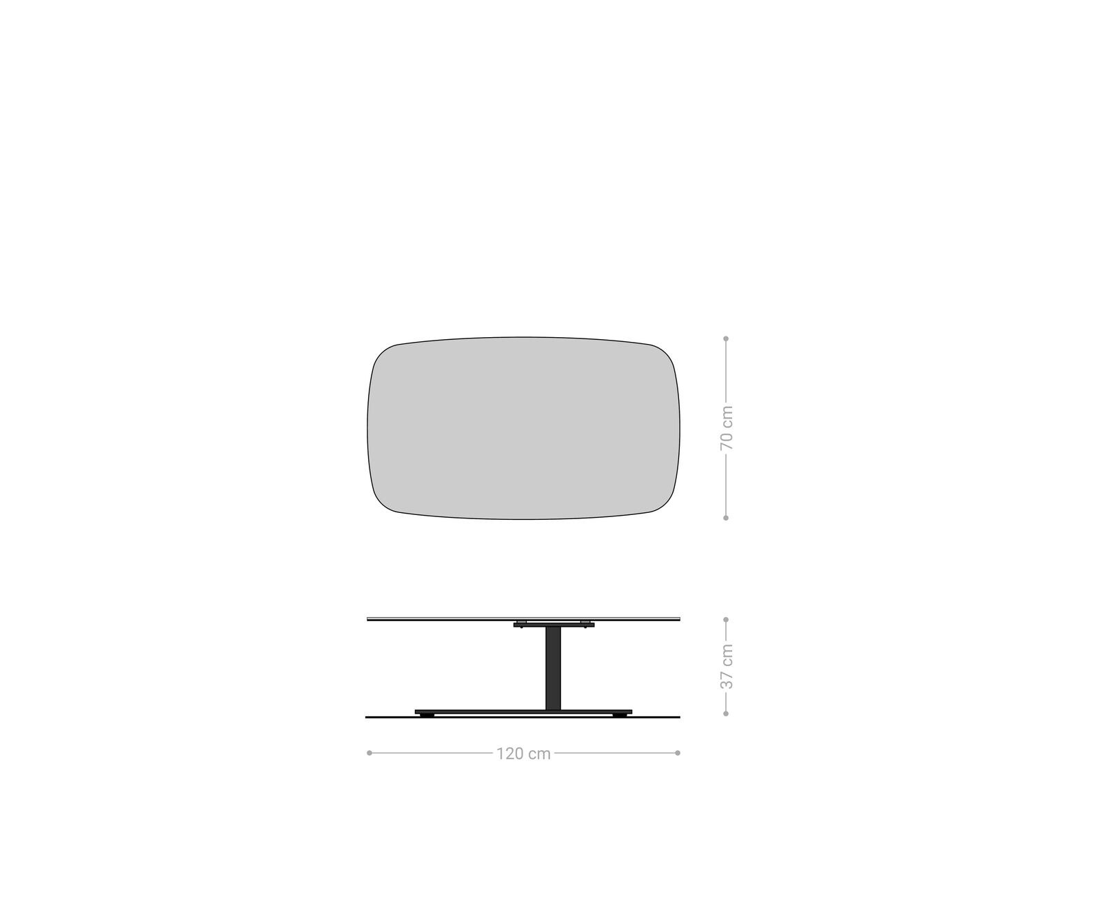 Couchtisch Edge Boot 120x70 cm Keramik Minas Melange Vibany Metall Effektfinish Titan 6