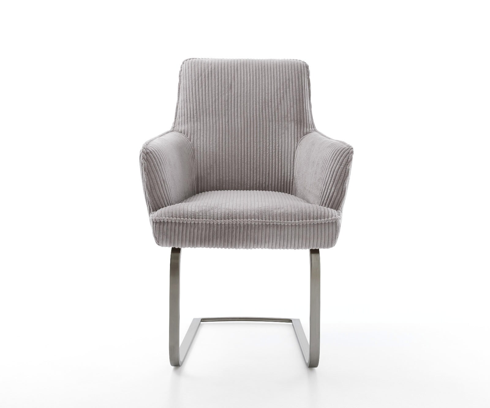 Cantilever Heira-Flex mit Armlehnen côtelé gris argenté pied cantilever plat grafiete ressorts ensachés 2