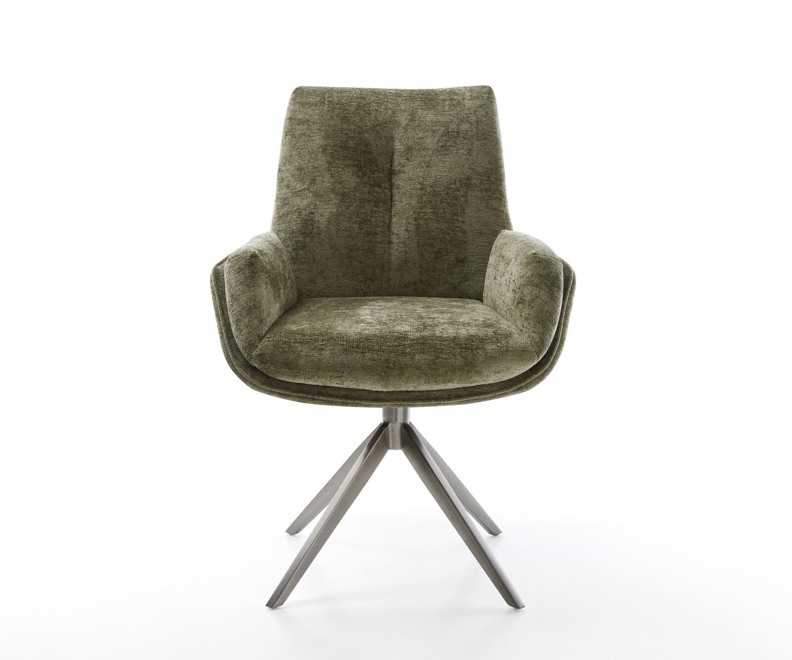 Drehstuhl Clea-Flex Chenille Olive Kreuzgestell breit Graphit 360° drehbar Wippfunktion 1