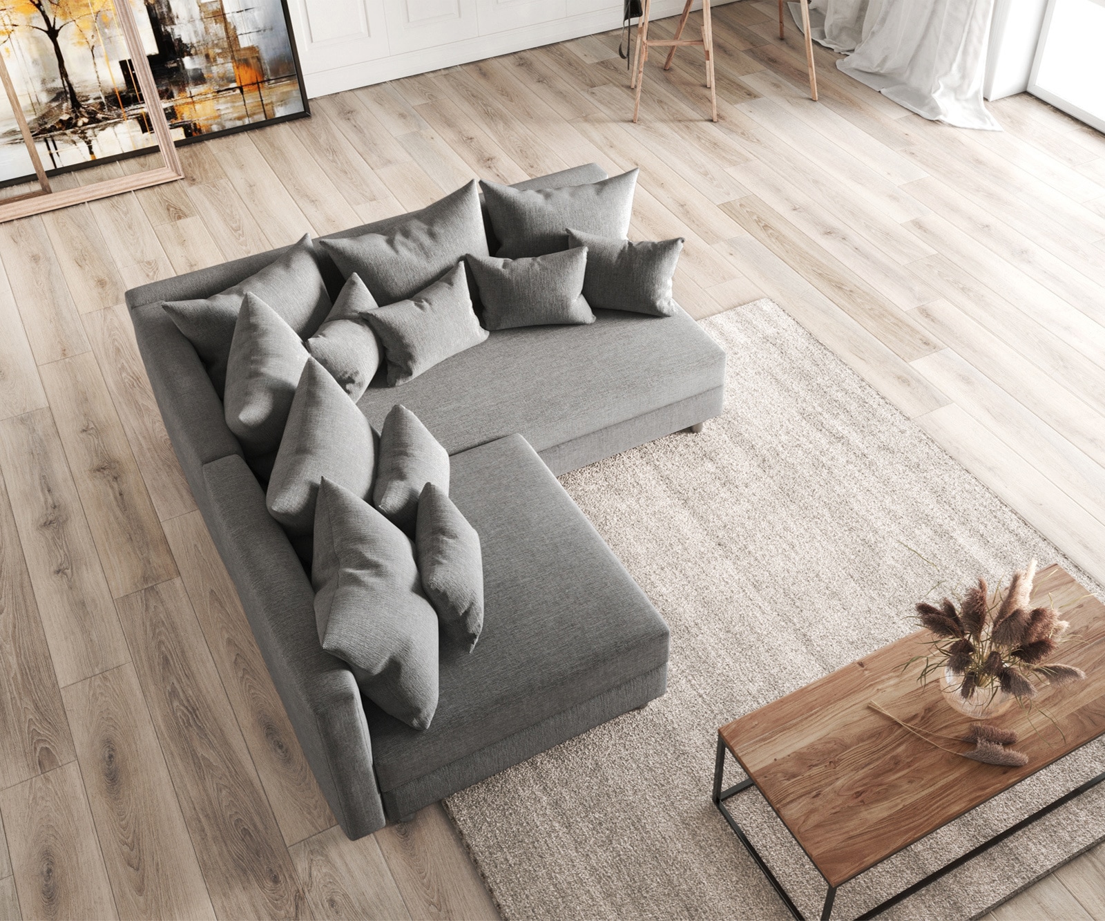 Ecksofa Clovis Grau Flachgewebe Ottomane Rechts Modulsofa 3 Ecksofa Clovis Grau Flachgewebe Ottomane Rechts Modulsofa 3