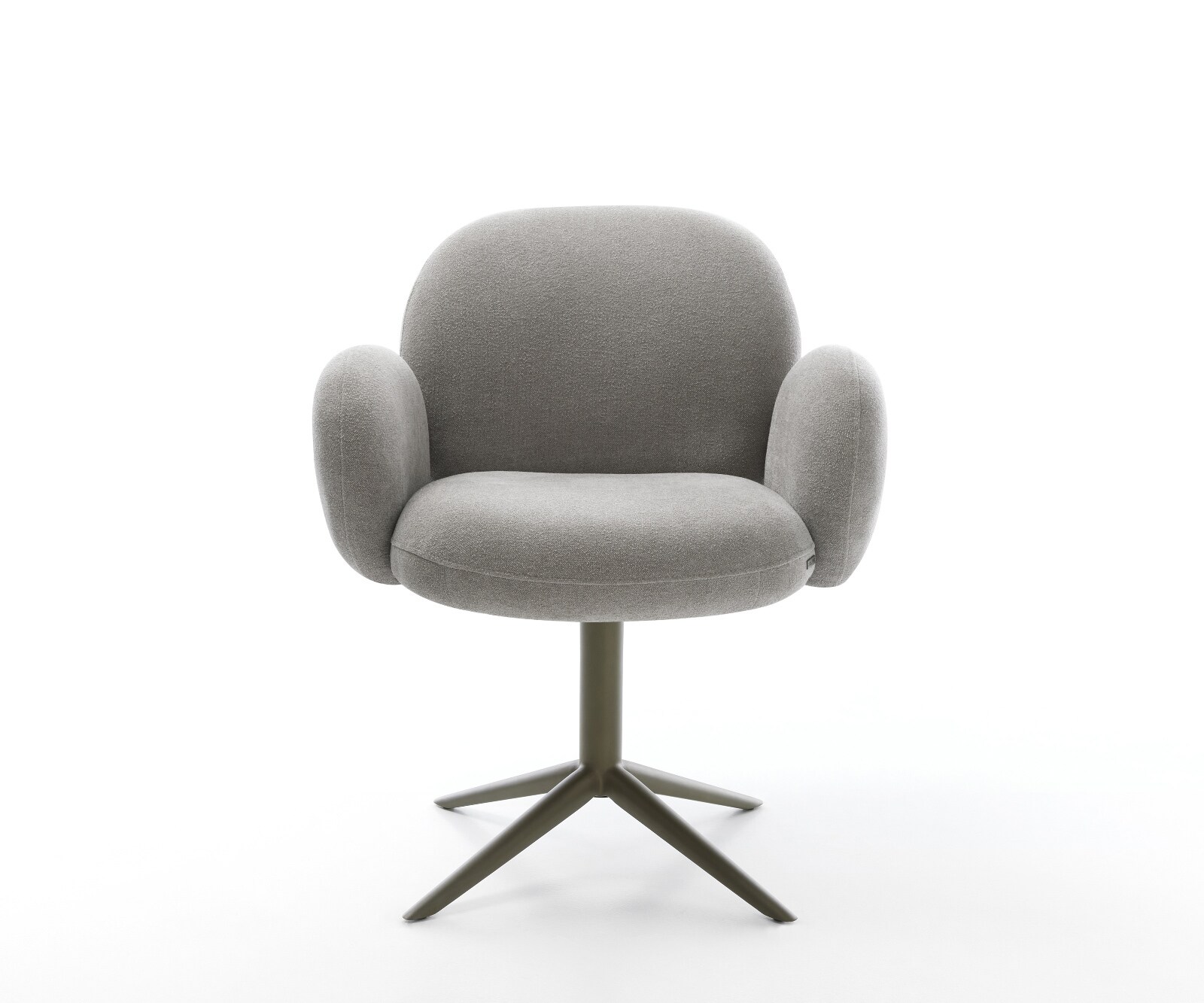 Chaise-pivotante Nube-Flex avec accoudoirs tissu structuré doux gris pied de chaise 4 branches aspect titane pivotement sur 360° fonction bascule resorts ensachés 1
