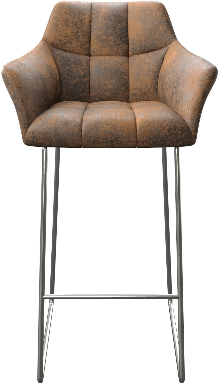 Barstuhl Yulo-Flex Vintage Braun Kufengestell Edelstahl 4 Barstuhl Yulo-Flex Vintage Braun Kufengestell Edelstahl 4