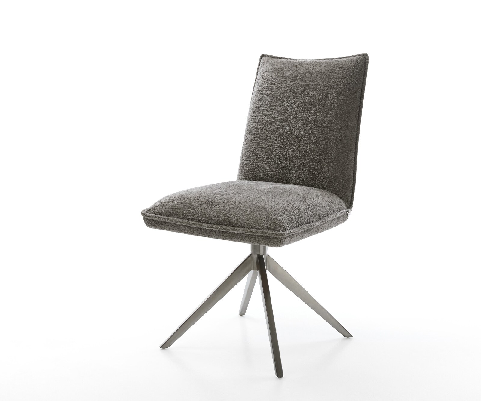 Drehstuhl Lelio-Flex Bouclé Soft Schlamm Kreuzgestell breit Graphit 360° drehbar Wippfunktion Taschenfederkern 1