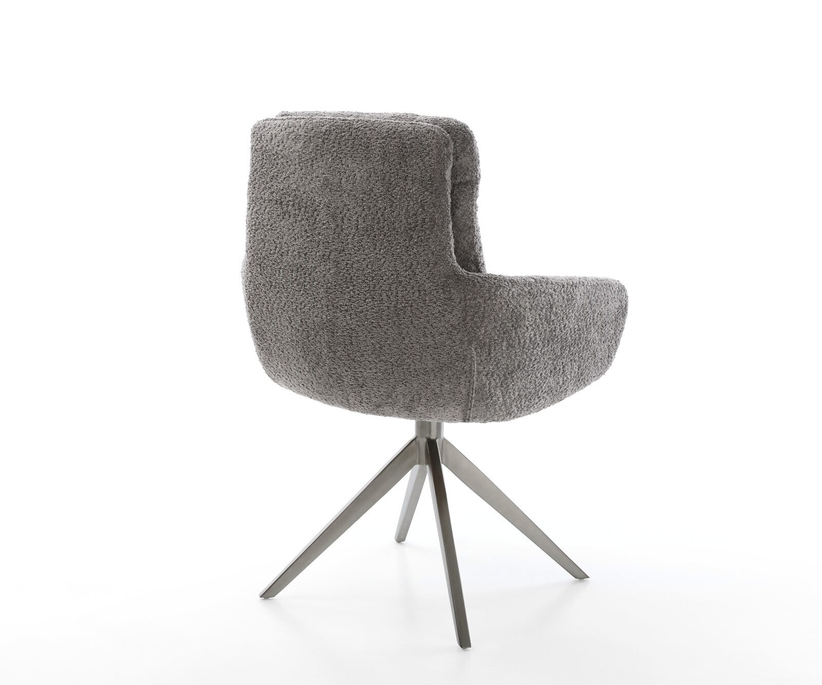 Chaise-pivotante Abelia-Flex mit Armlehnen bouclé gris pied croisé large grafiete pivotement sur 360° fonction bascule 4