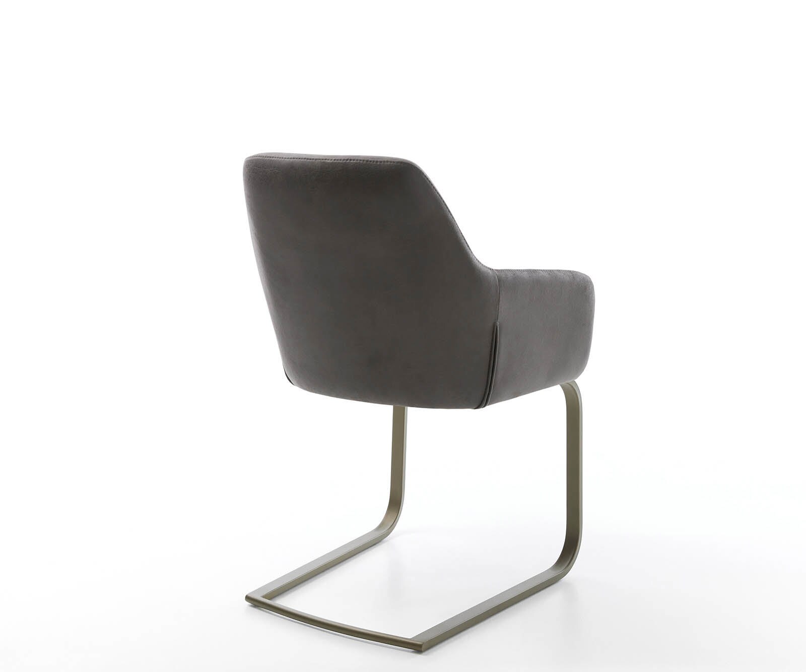 Cantilever Pejo-Flex microvelours anthracite vintage pied cantilever plat aspect titane ressorts ensachés 4