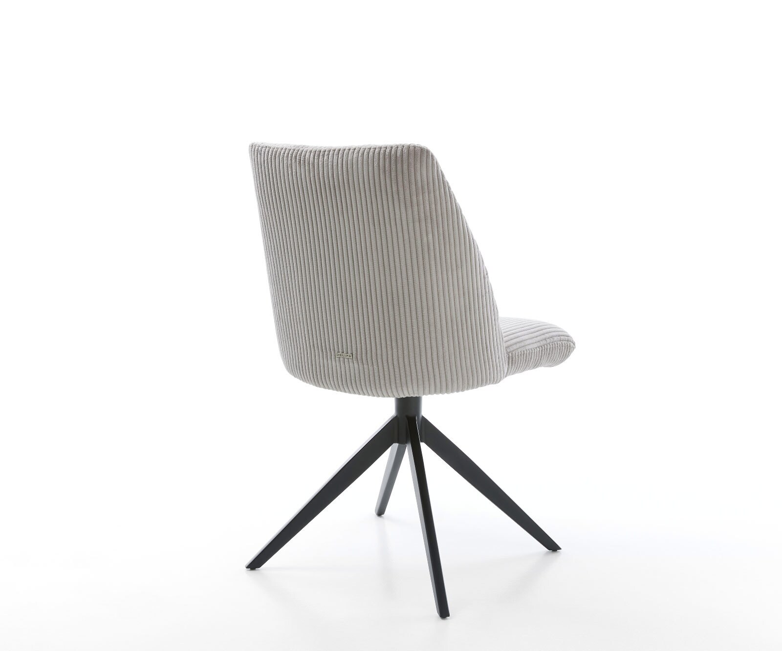 Chaise-pivotante Elso-Flex côtelé gris argenté pied croisé large noir pivotement sur 360° ressorts ensachés 4